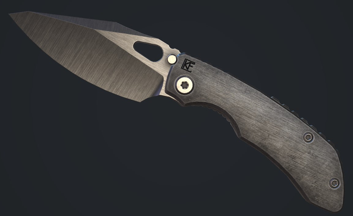 Pre Order Custom Knife Factory & Rotten Design EVO 5 Barked Stonewash