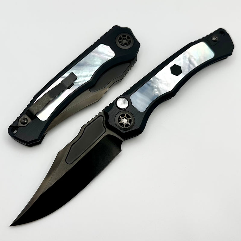Heretic Knives Custom Wraith Auto V4 w/ Mother of Pearl Inlays & Hand Ground High Sheen DLC MagnaCut Bowie Blade