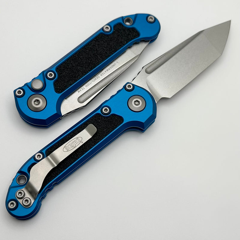 Microtech Knives LUDT Gen III Stonewash Tanto w/ Blue Handle 1136-10BL ONE PER HOUSEHOLD