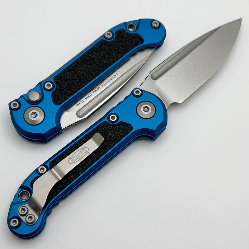 Microtech Knives LUDT Gen III Stonewash Drop Point w/ Blue Handle 1135-10BL ONE PER HOUSEHOLD