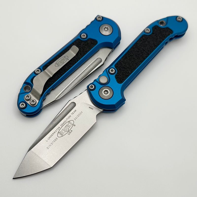 Microtech Knives LUDT Gen III Stonewash Tanto w/ Blue Handle 1136-10BL ONE PER HOUSEHOLD