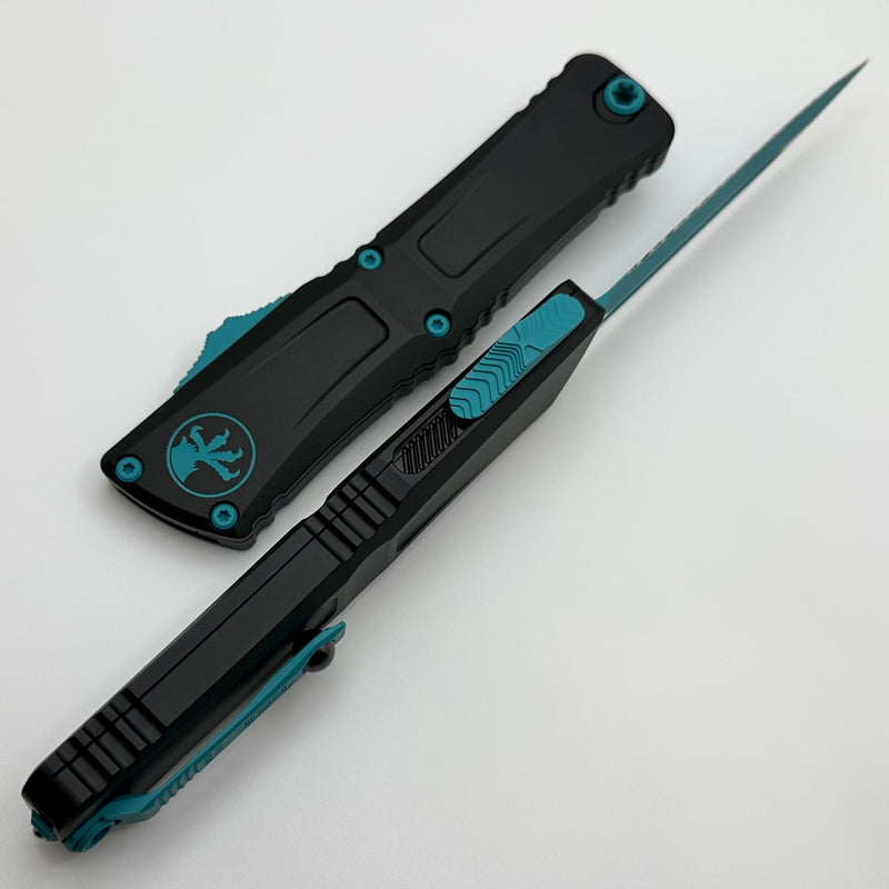 Microtech Knives Combat Troodon Gen III Black D/E F/S w/ Turquoise Accents 1142-3TQSK One Per Household