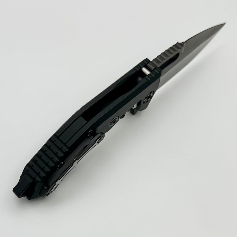 Heretic Knives Custom Medusa Manual Prototype V3 Black Aluminum Hefted Frame Lock w/ Stingray Inlays & DLC MagnaCut