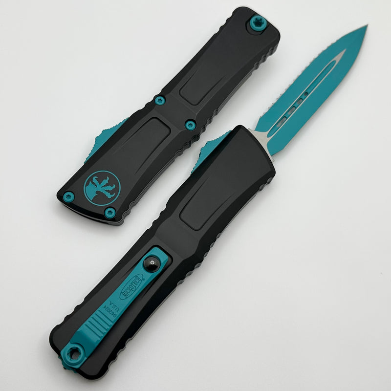 Microtech Knives Combat Troodon Gen III Black D/E F/S w/ Turquoise Accents 1142-3TQSK One Per Household