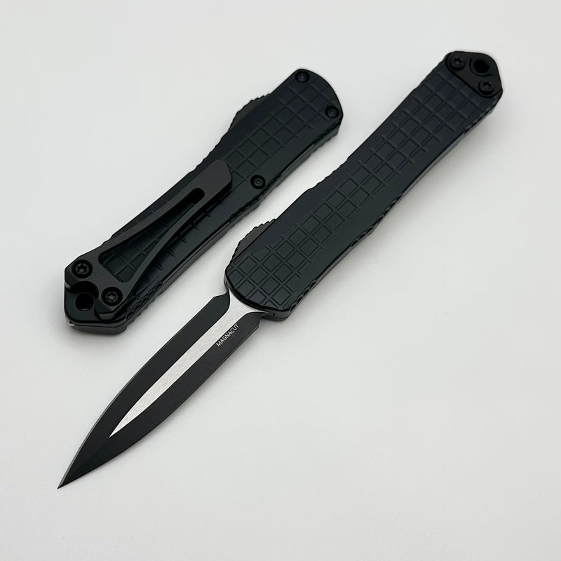 Heretic Knives Manticore S Black Frag Two Tone Black Magnacut Double Edge H024F-10A-T