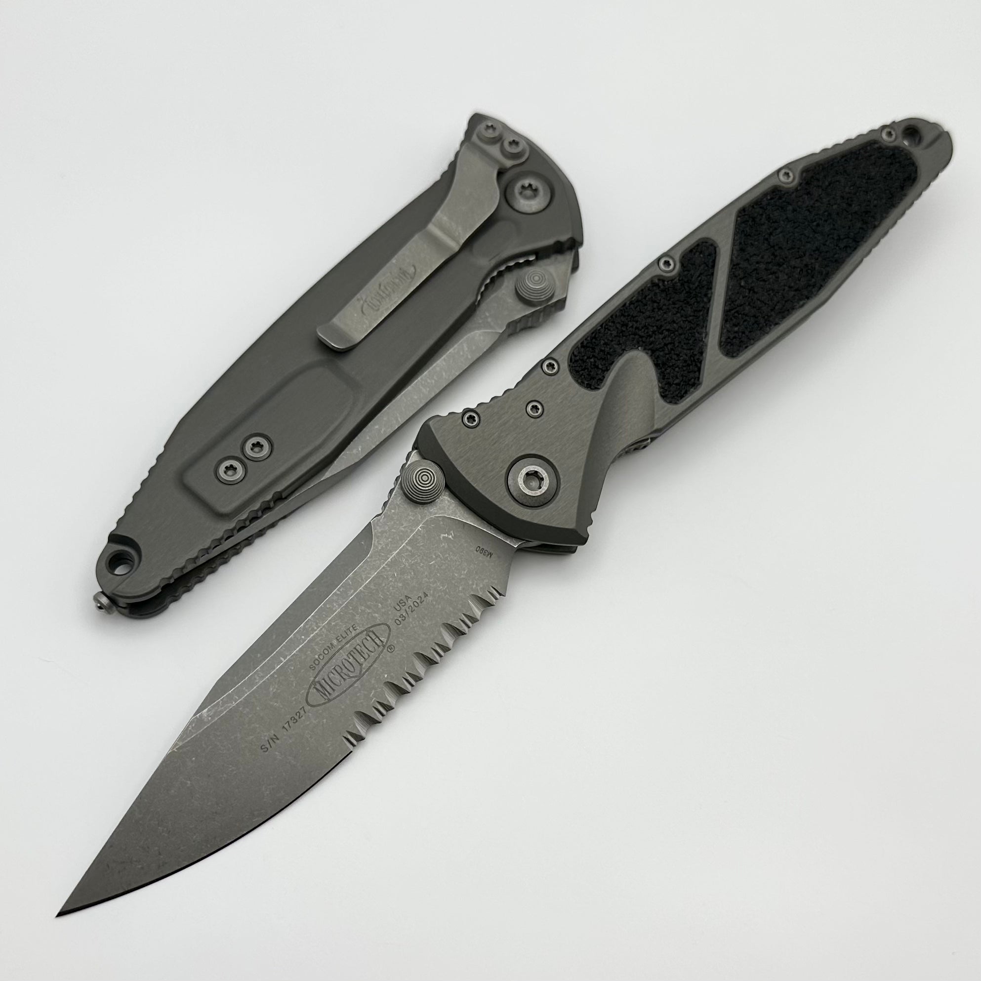 Microtech Socom Elite Manual Single Edge Partial Serrated Apocalyptic