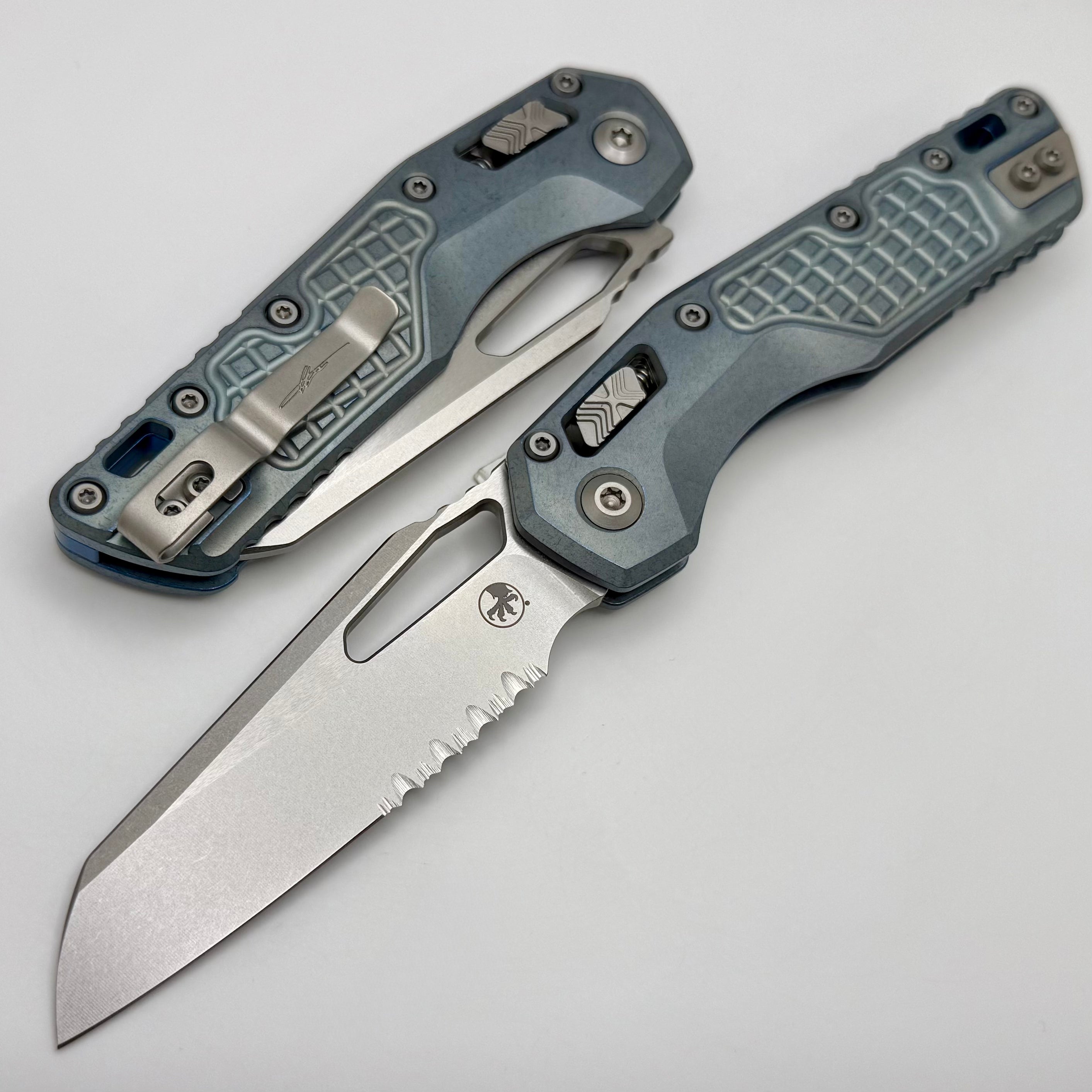 Microtech Marfione Select MSI RAM LOK Ice Blue Titanium Frag Handles w