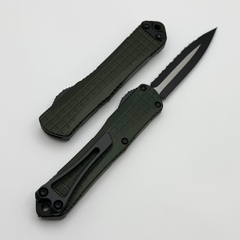 Heretic Knives Manticore S Green Frag Two Tone Black Magnacut D/E Full Serrated H024F-10C-GRN