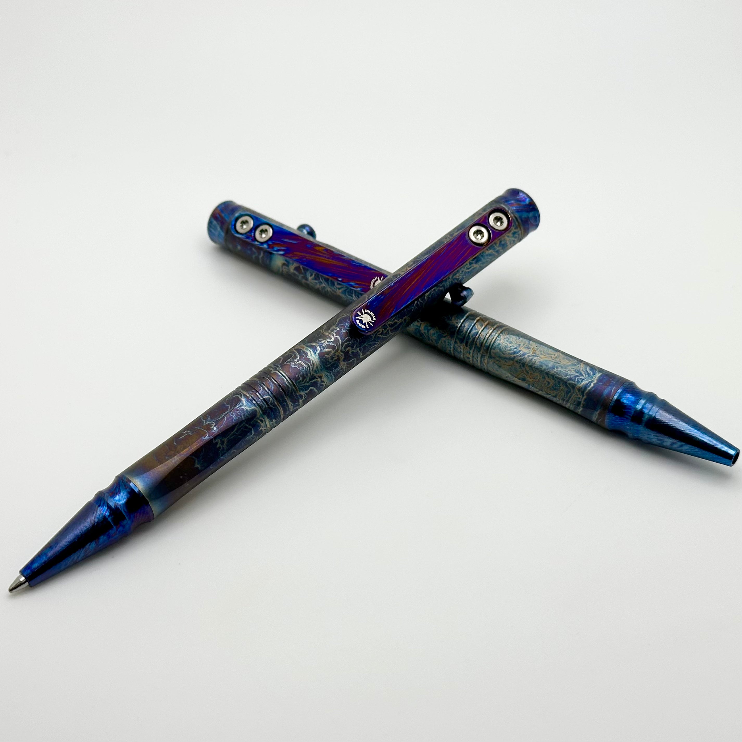 鉛筆ホルダークリテリウムBLANZY CONTE GILBERT 2520✨最終 Spartan Blades Grafi Titanium Pen w/ Titanium Damascus Accents SP2TD