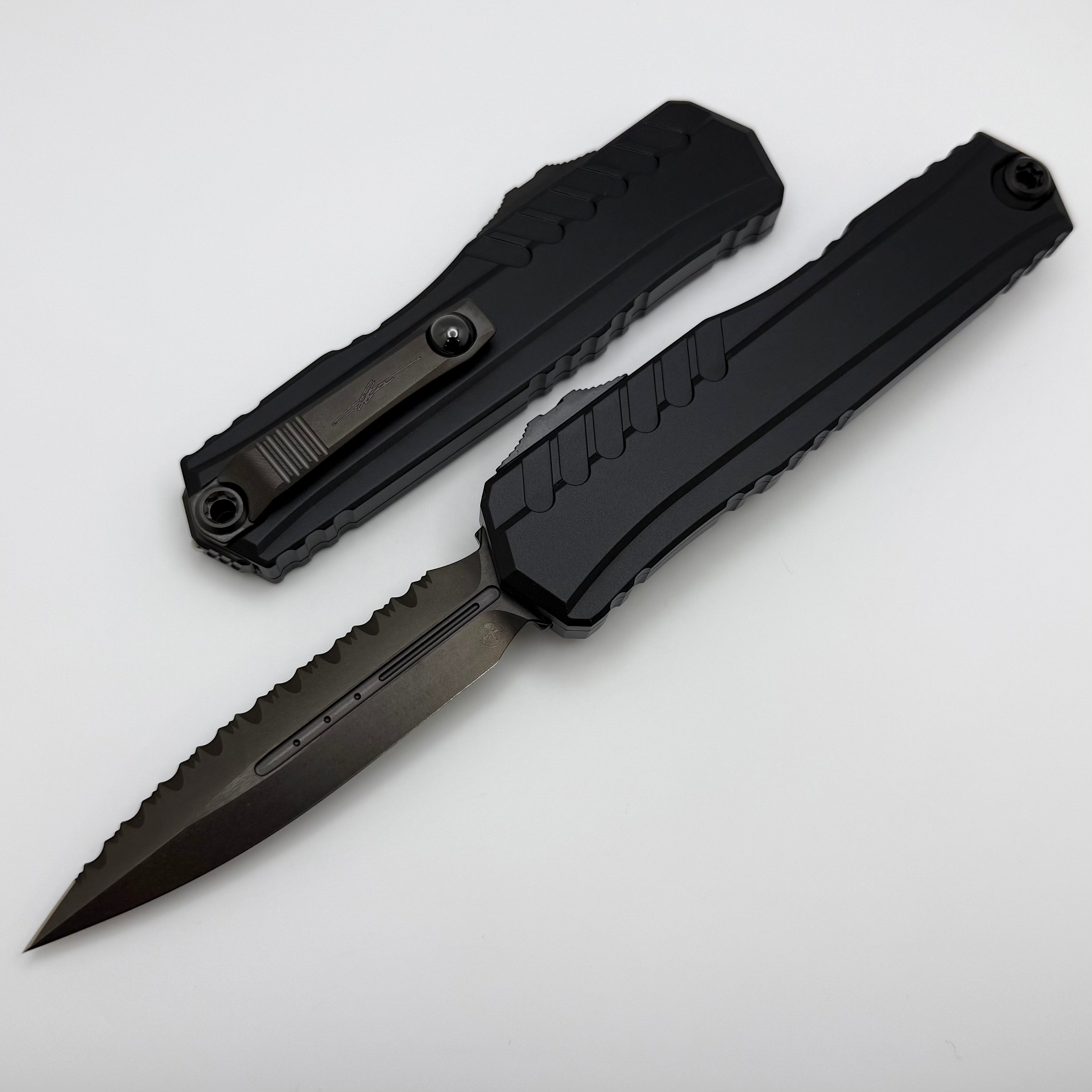 WAKO’S 2025新商品 スーパーハード&エレクトロンディスチャージャー3本 Microtech Cypher II DLC Full Serrated Shadow Signature Series 1242-3DL