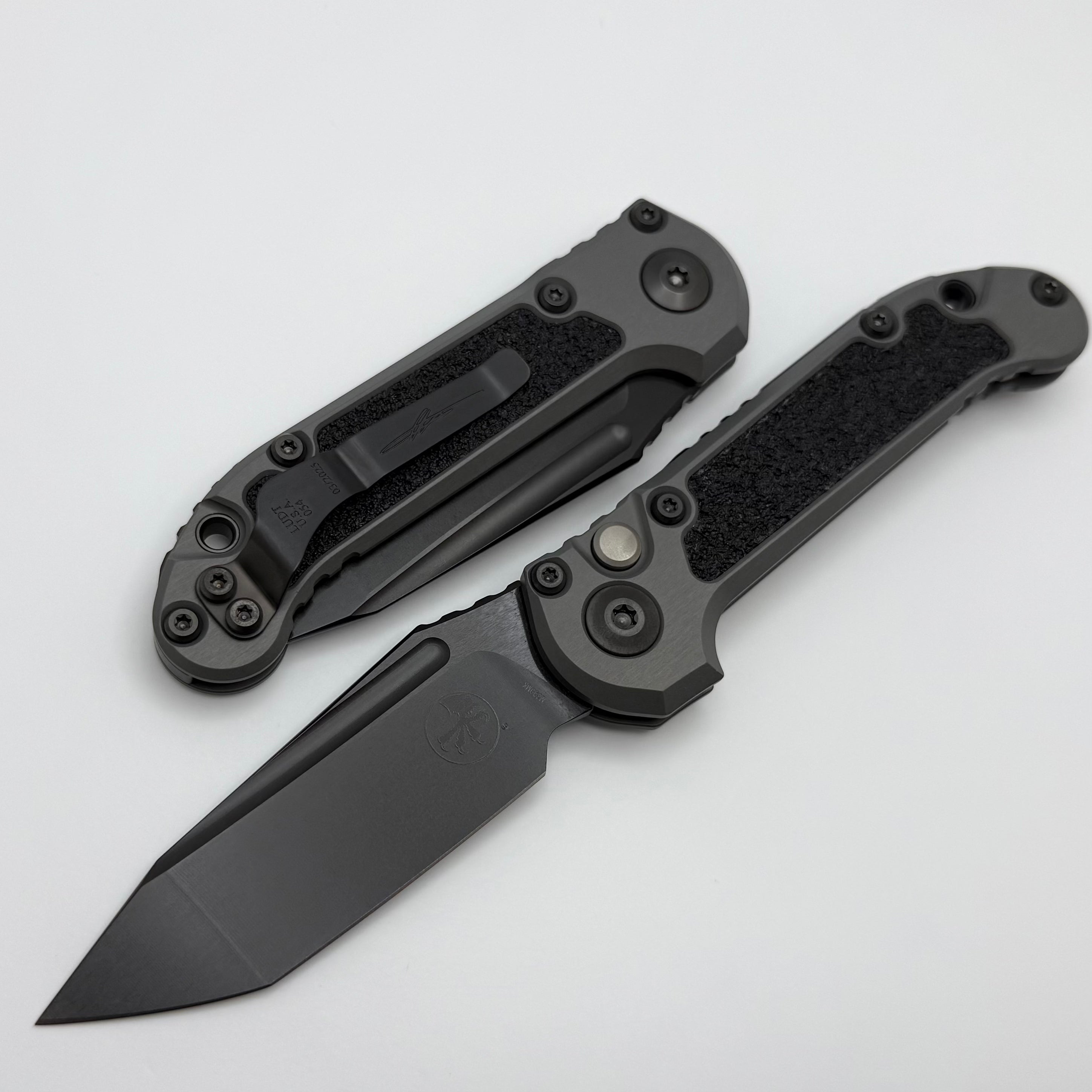 Microtech Knives LUDT Gen III DLC Tanto w/ Natural Clear Handle Signat