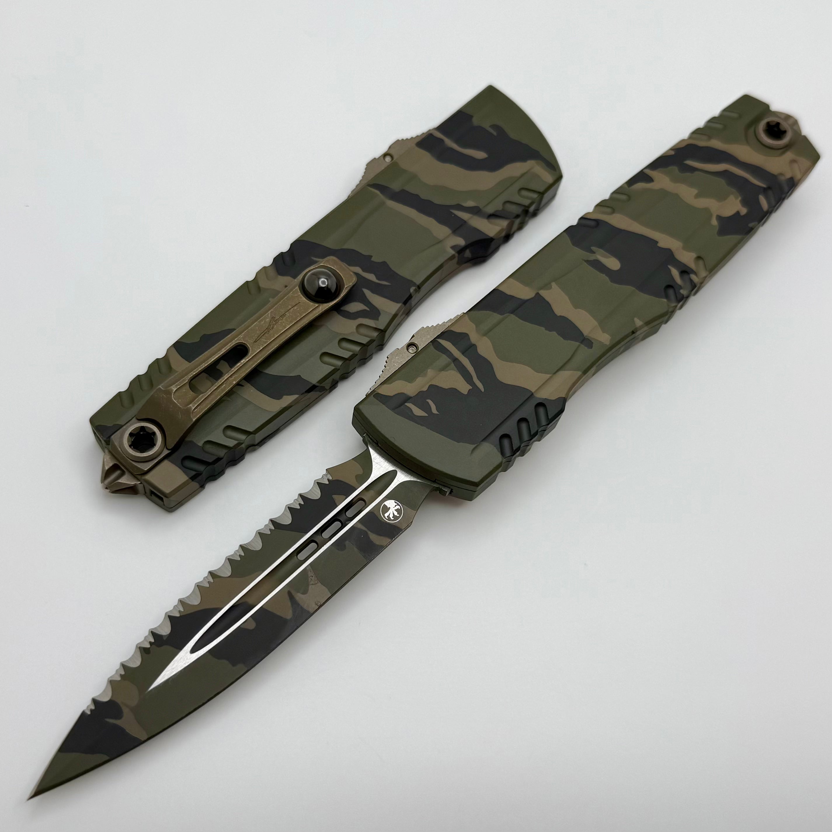 Microtech Luminary D/E F/S Tiger Stripe Camo Signature Series 1270-3TS