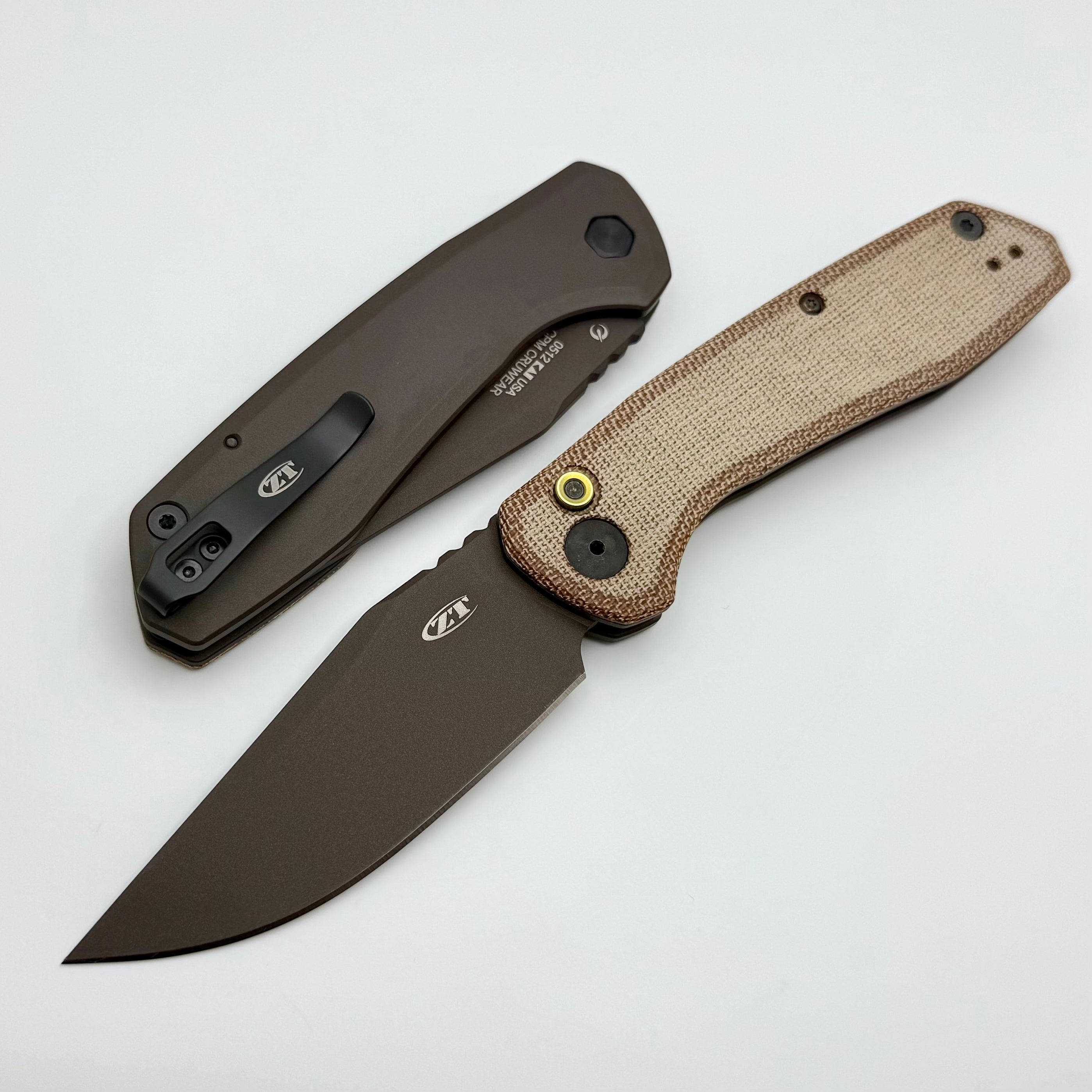 Zero Tolerance 0512 w/ Natural Canvas Micarta/Titanium Handles & CPM C