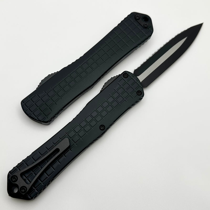 Heretic Knives Manticore X Black Frag Handle & Two Tone Black D/E Full Serrated MagnaCut H032F-10C-T