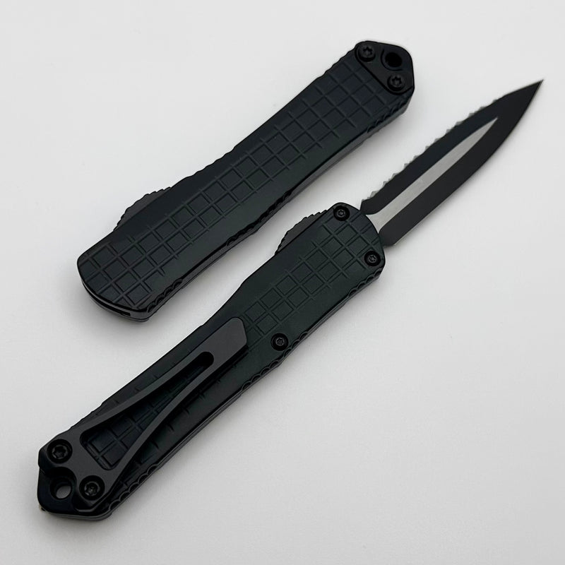 Heretic Knives Manticore S Black Frag Two Tone Black Magnacut D/E Full Serrated H024F-10C-T