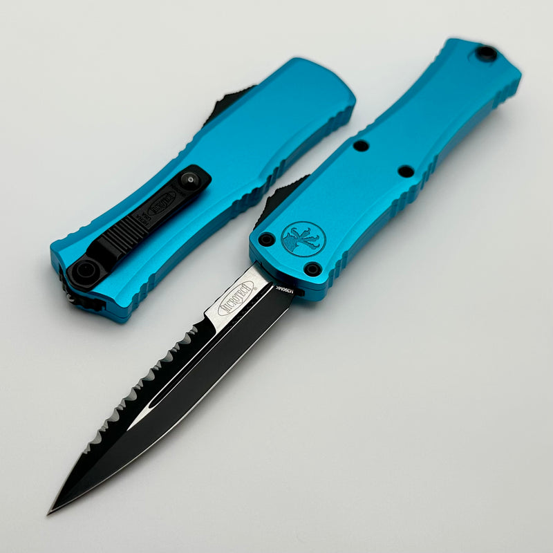 Microtech Knives Mini Hera Turquoise w/ Full Serrated Bayonet M390MK 1701M-3TQ