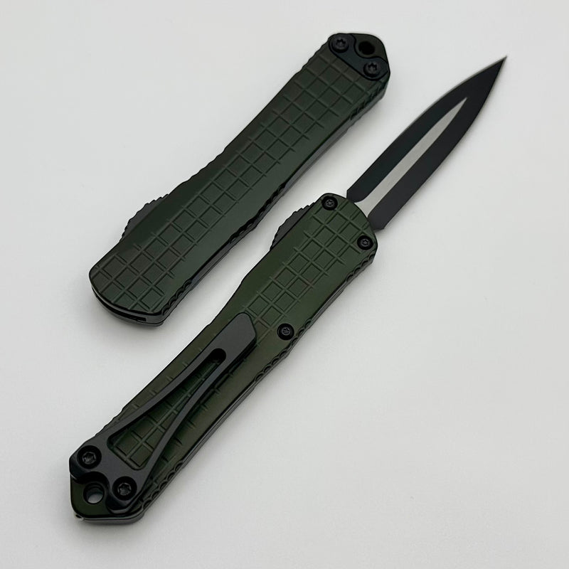 Heretic Knives Manticore S Green Frag Two Tone Black Magnacut Double Edge H024F-10A-GRN