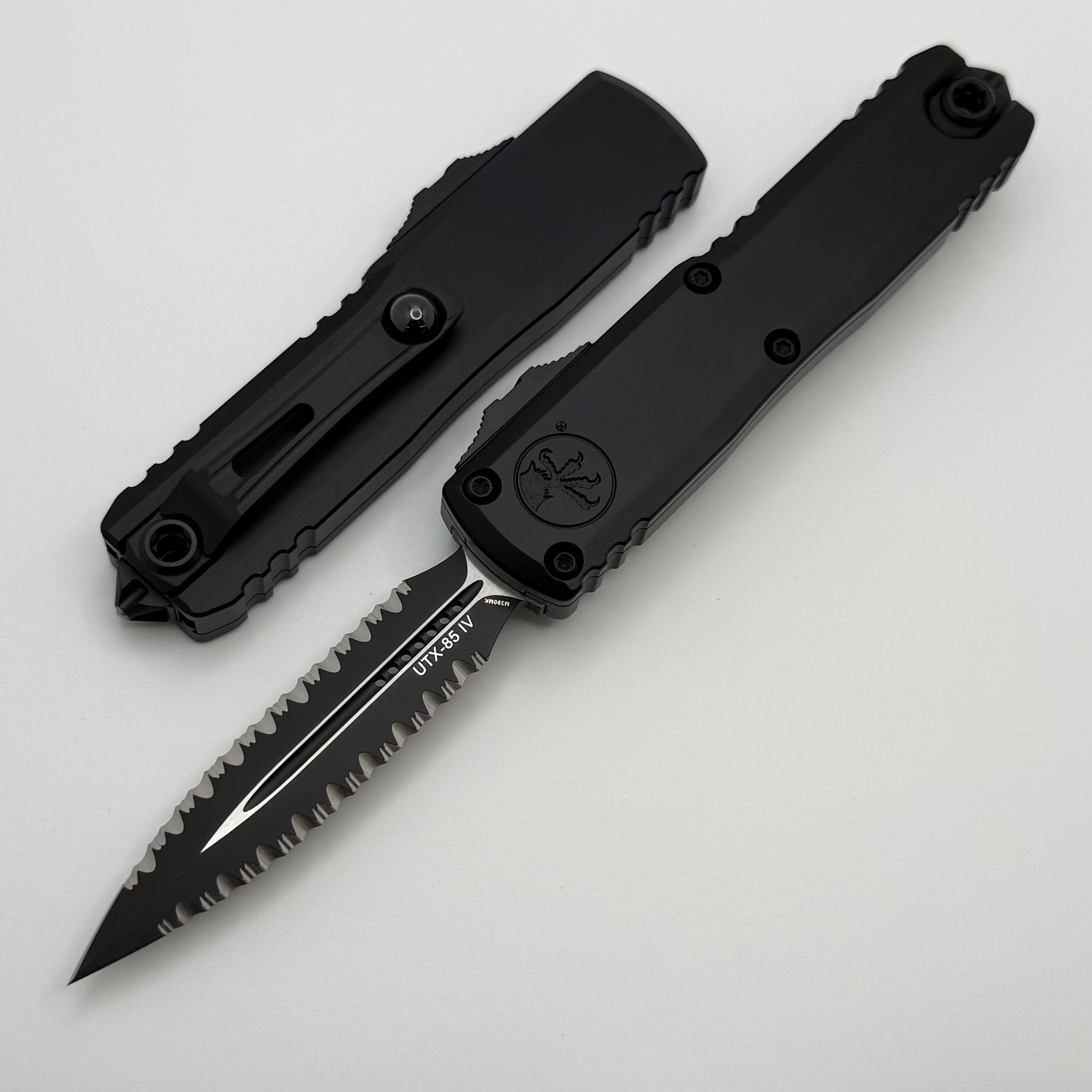 Microtech UTX-85 Gen IV w/ Black Handle & Double Full Serrated Tactica