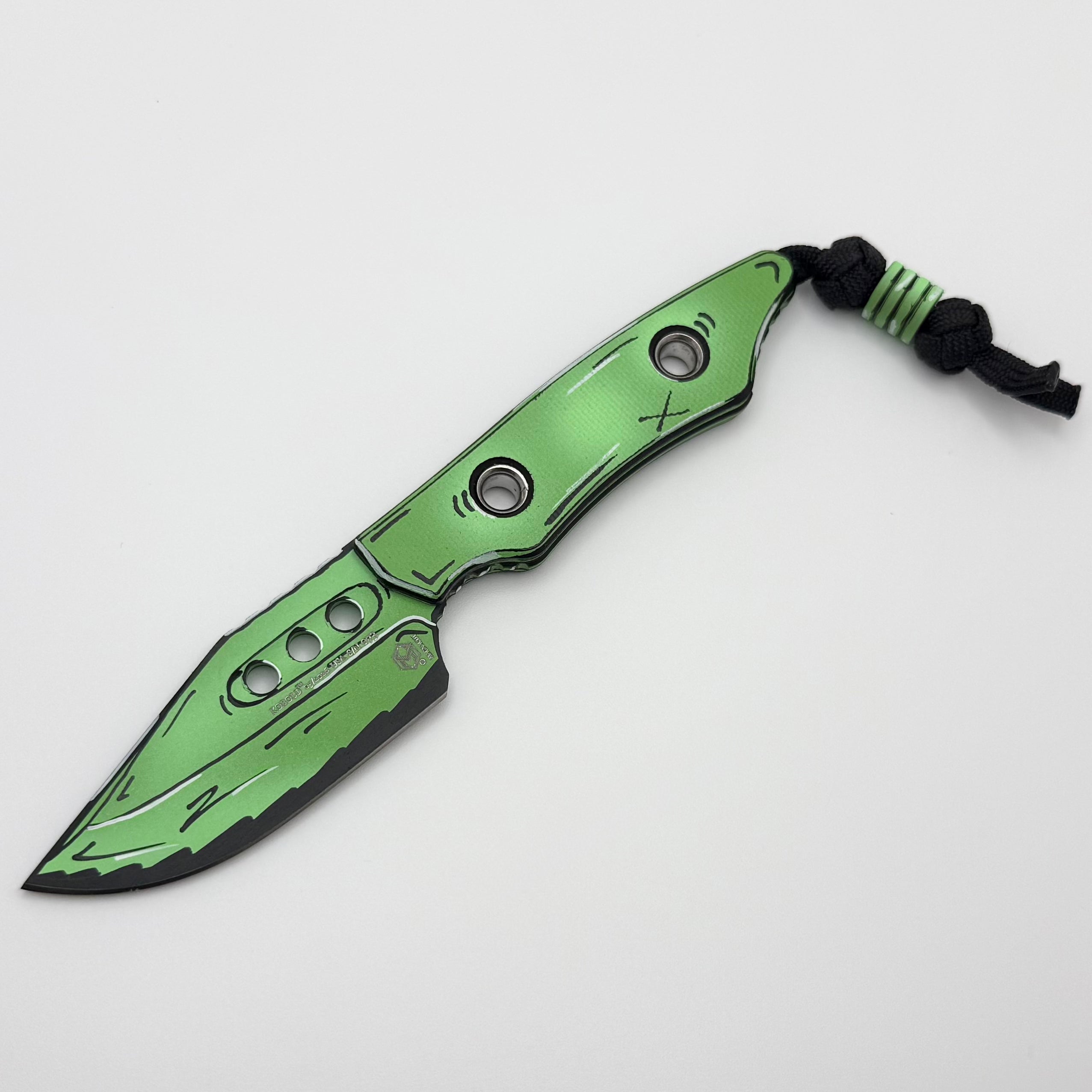 Heretic Kobold Toxic Green Cel Shade Bowie MagnaCut Fixed Blade H065-C