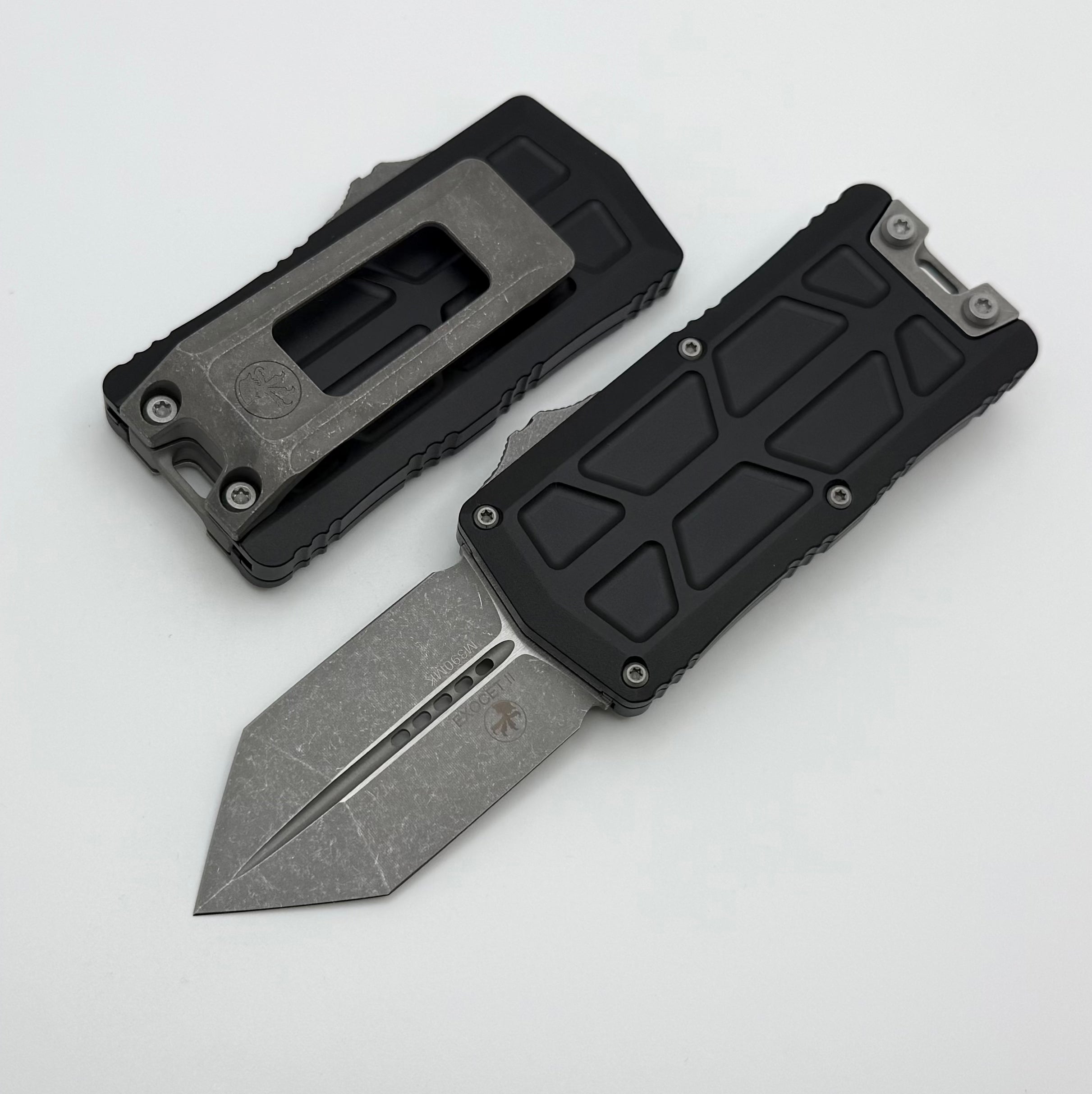 Microtech Exocet II w/ Black Aluminum Handle & Apocalyptic Spartan M39