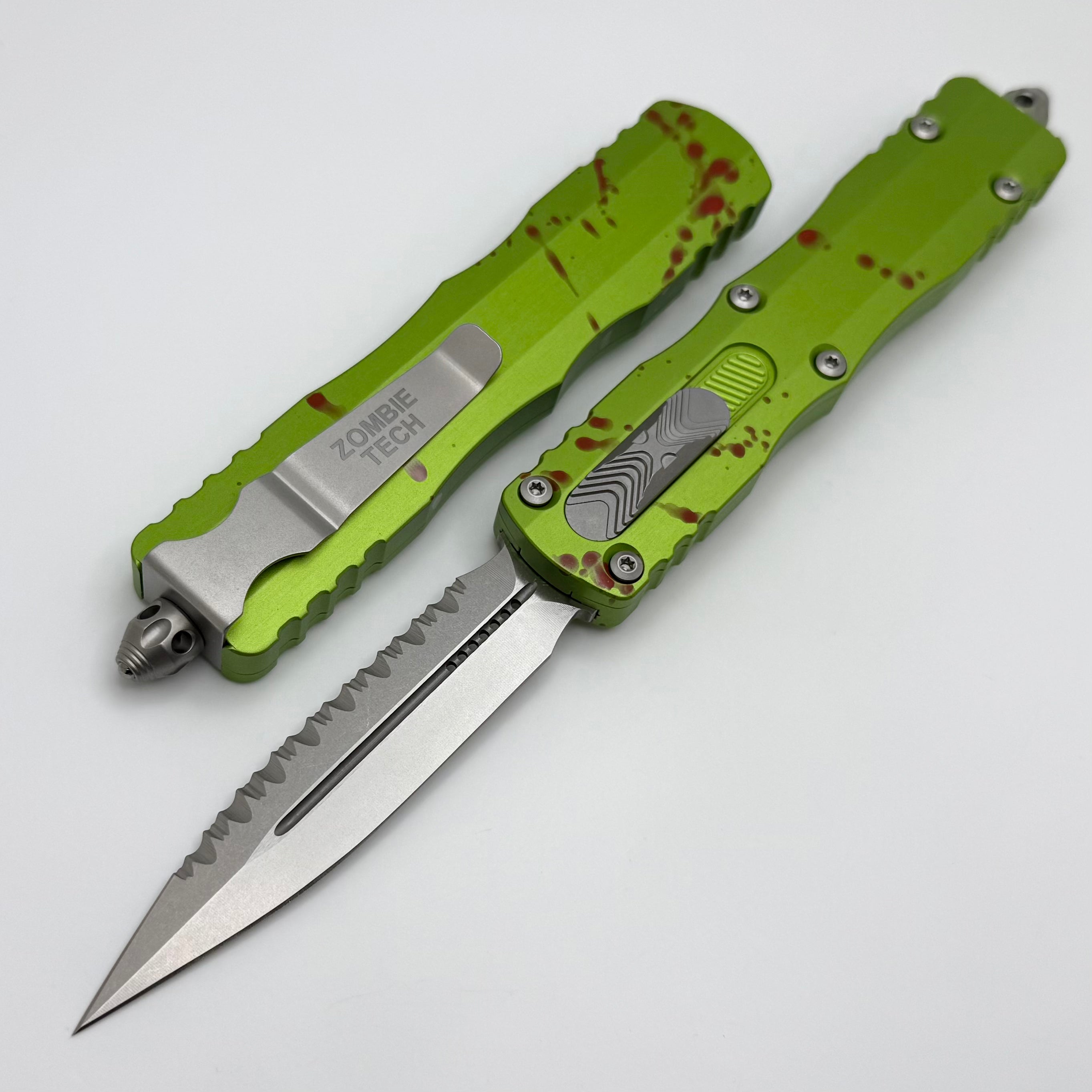 Microtech Dirac Delta D/E Full Serrated Zombie Tech 227-12Z