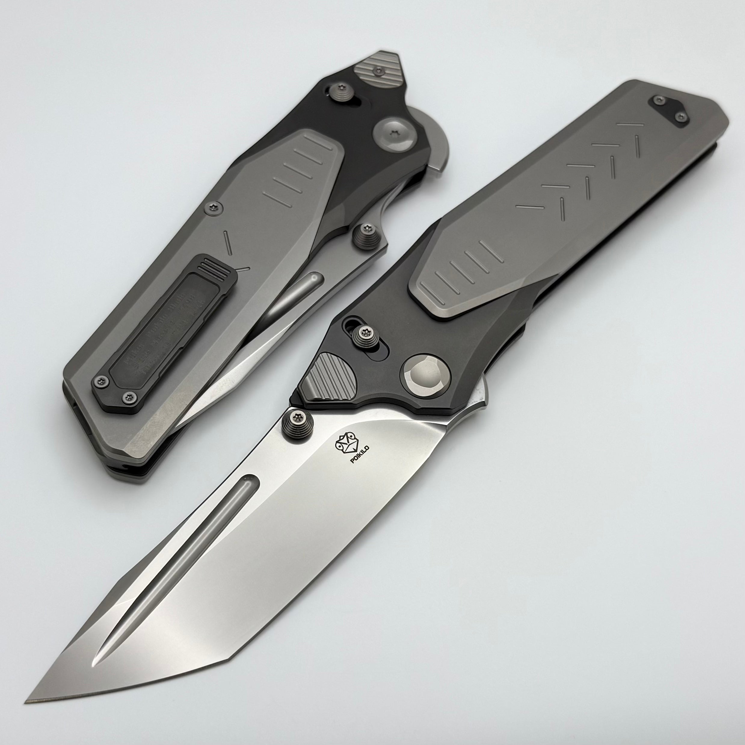 Poikilo Blade Task Cyberkuza S1 Stonewash Titanium Handles w/ Pearlesc