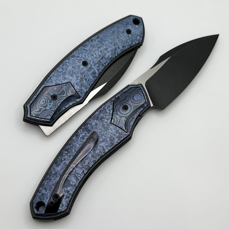 Custom Knife Factory Davless Crystal Ti & ZircuTi w/ Blackwash S90V