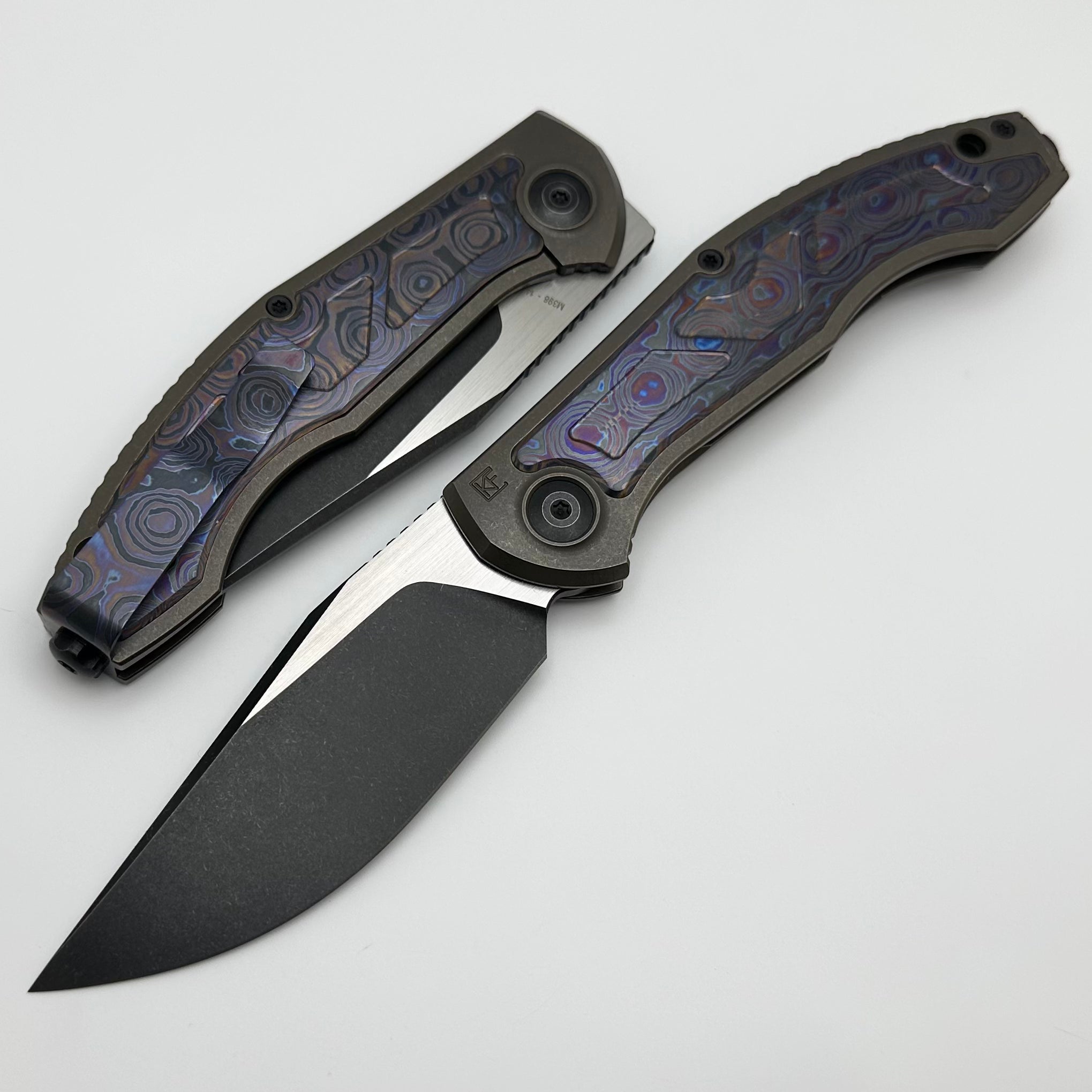 Custom Knife Factory Veksha HD Timascus & Bronze Titanium Handles w/ T