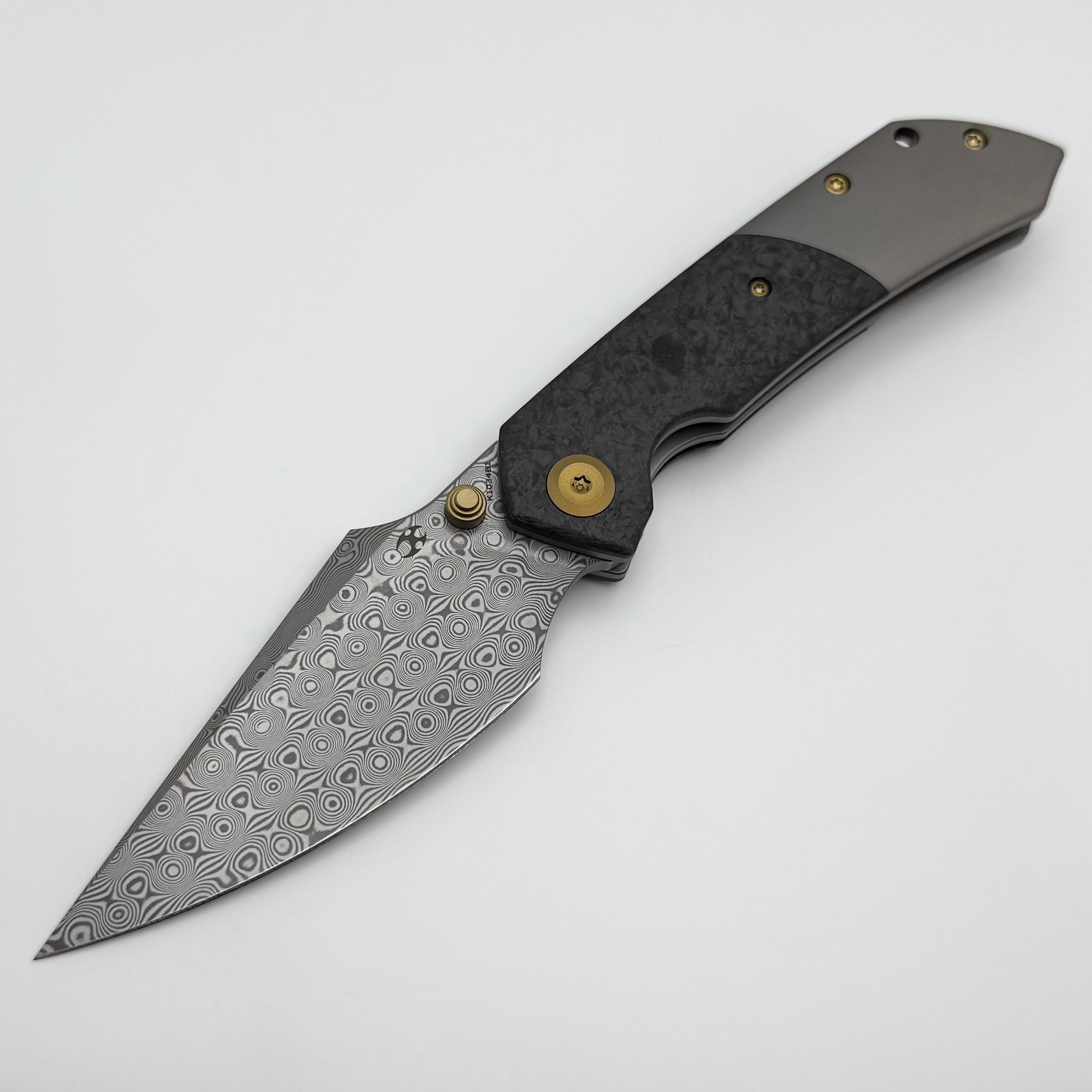 Kansept Knives Fenrir Shred Carbon Fiber/Titanium & Damascus K1034B1