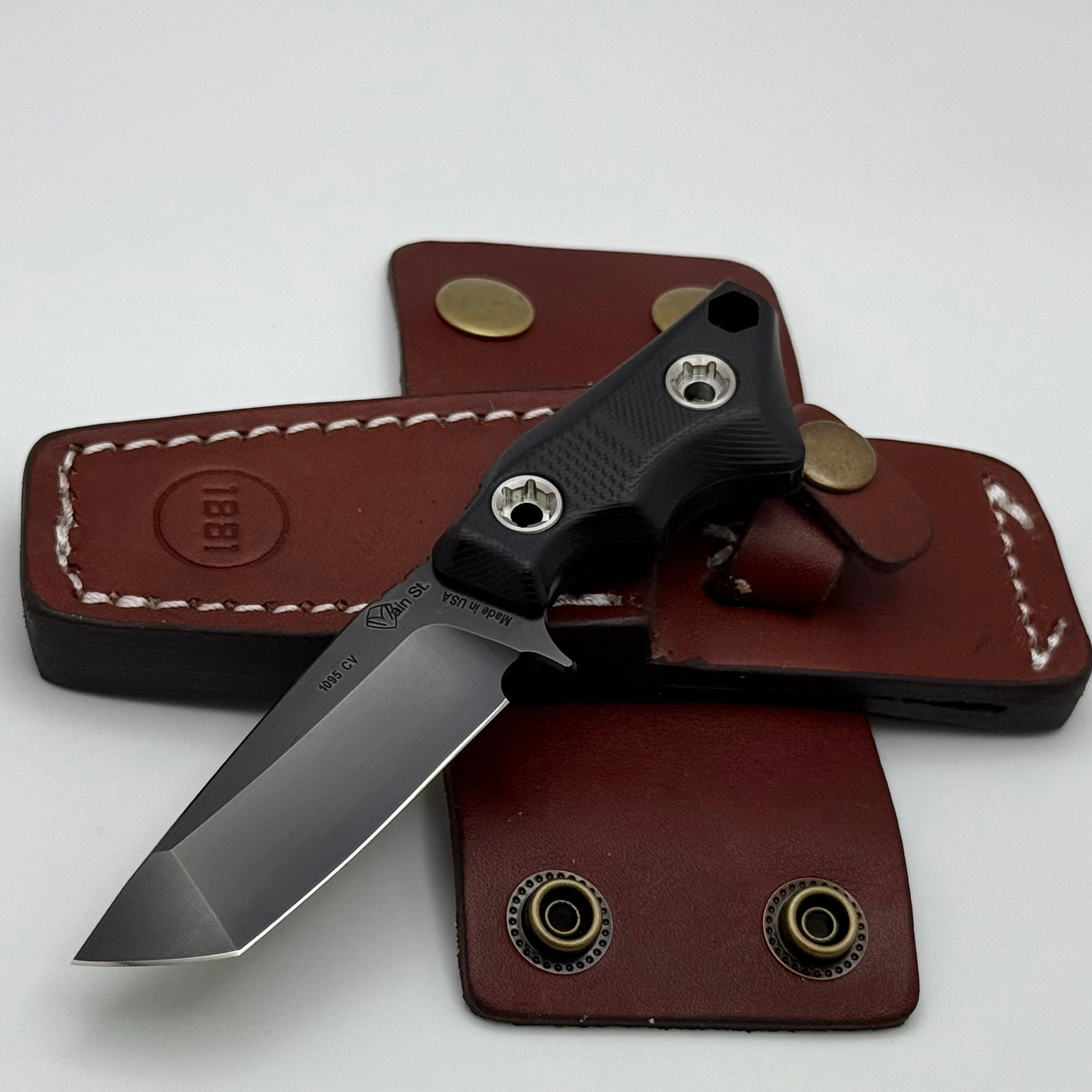 Medford 1881 Knife Works Micro Tanto w/ Black G-10 & DLC 1095 CV Fixed