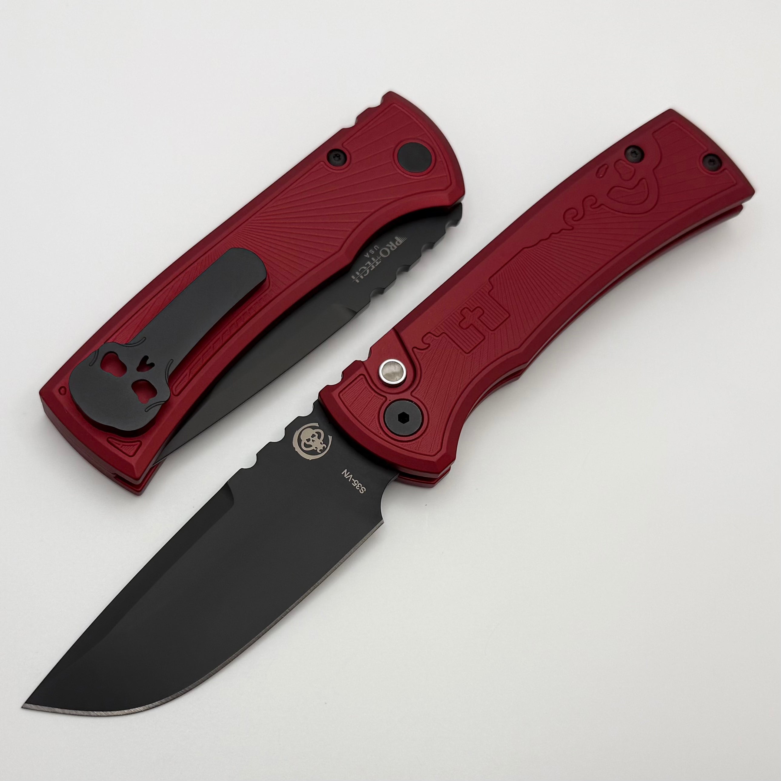 Chaves Pro-Tech Redencion 229 Auto w/ Red Key Handle & Stonewash DLC D