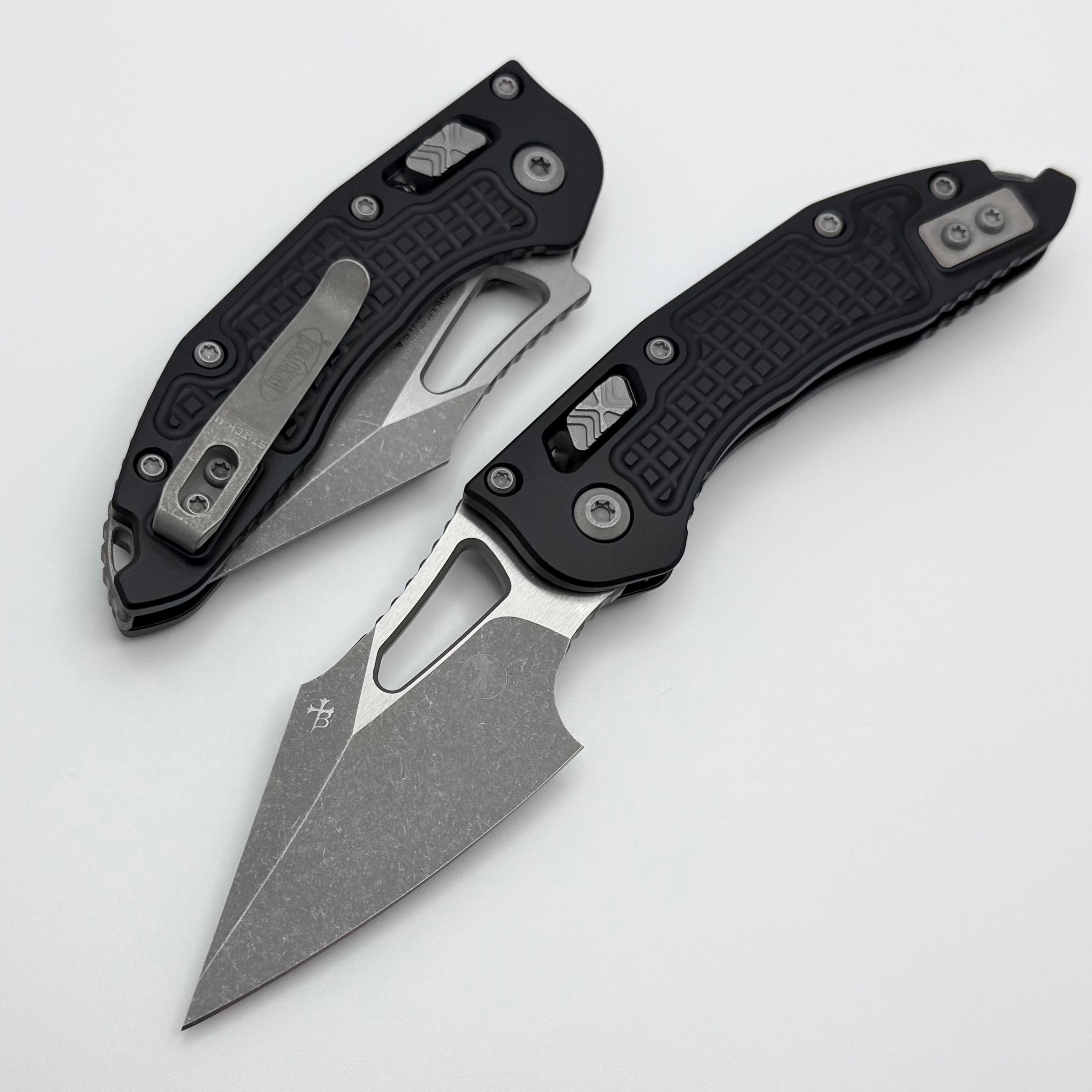 ニック FH MS Microtech Knives Manual M-Stitch RAM LOK Black Frag Aluminum Handles &