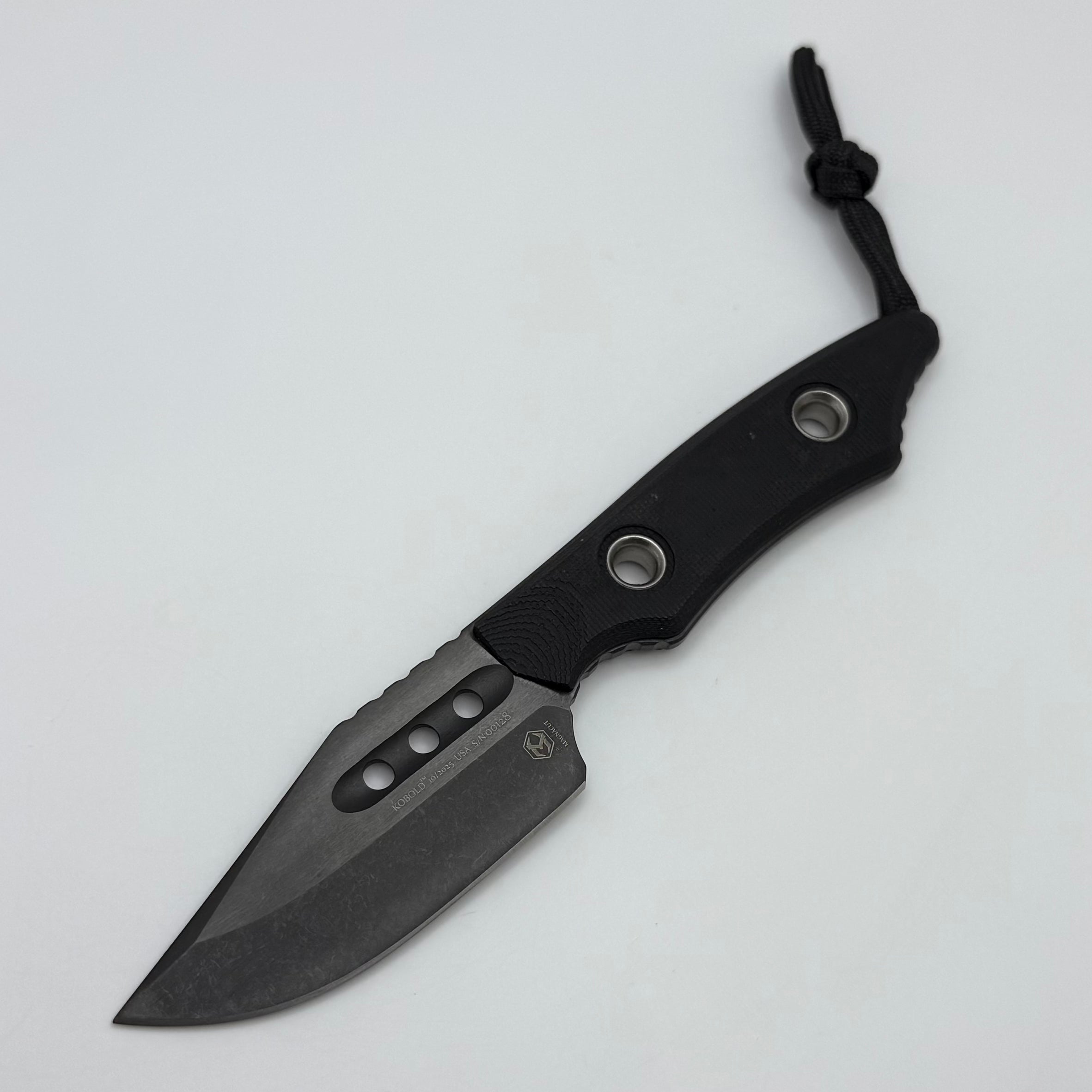 Heretic Kobold Black G-10 Handles w/ DLC Bowie MagnaCut Fixed Blade H0