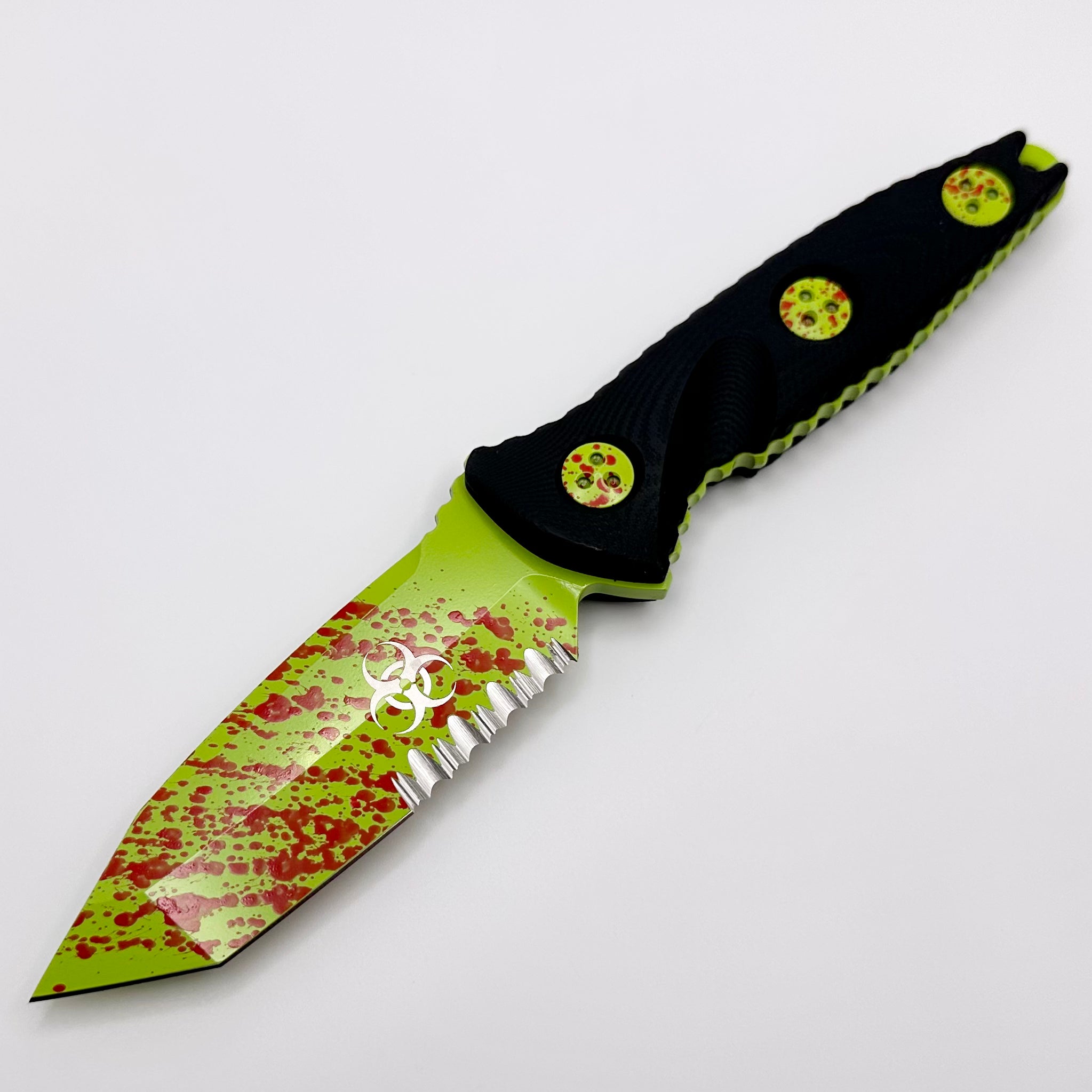 Microtech Socom Alpha Mini Tanto Zombie Tech Partial Serrated Signatur