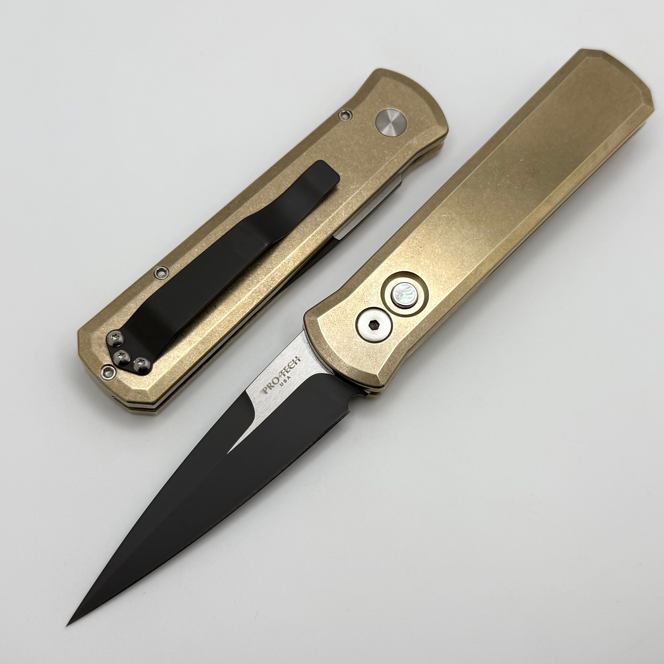 Pro-Tech Godson Bronze Aluminum Handle & Two-Tone DLC 154-CM Blade 711