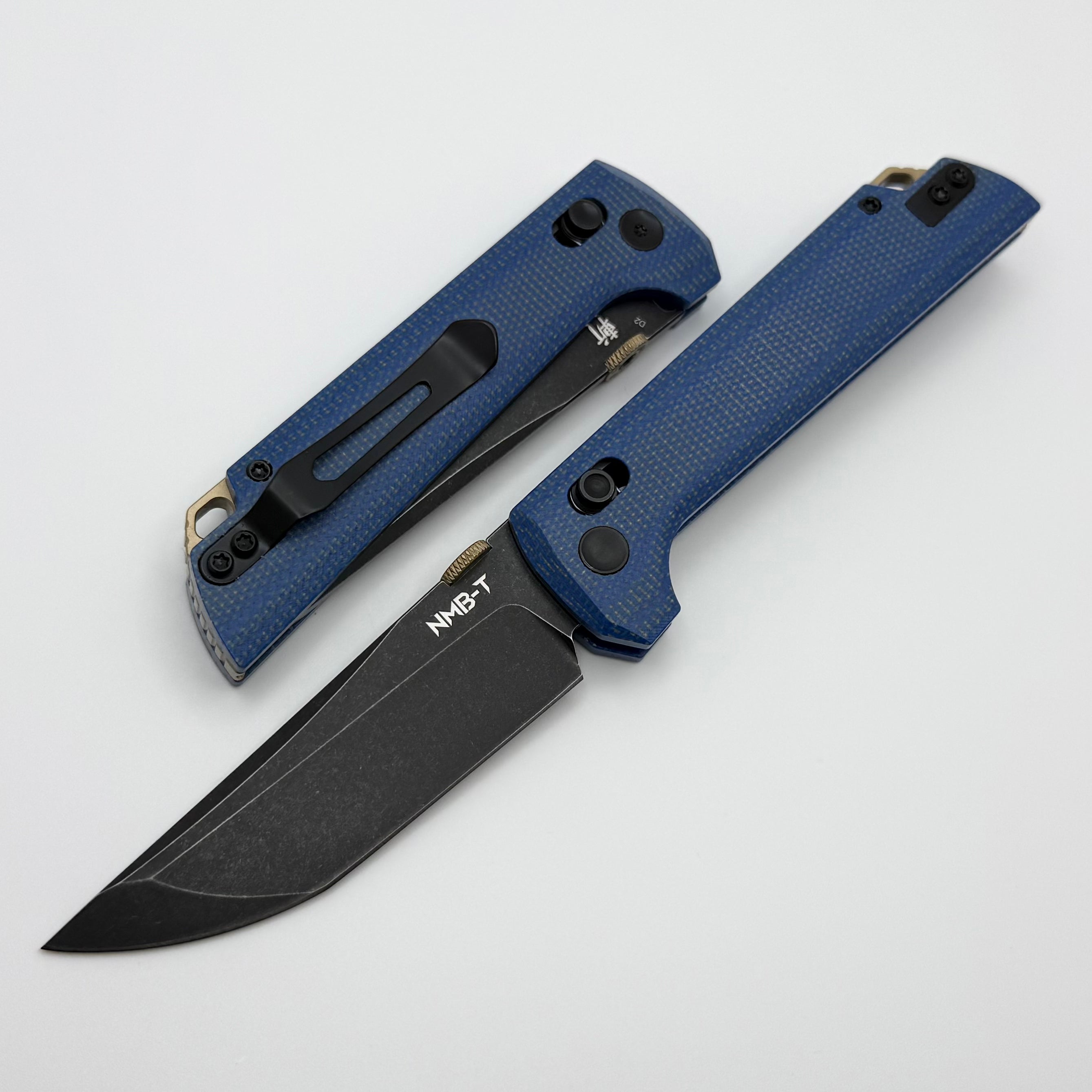 North Mountain Blade Chop2 w/ Blue G-10 Handles & Black D2