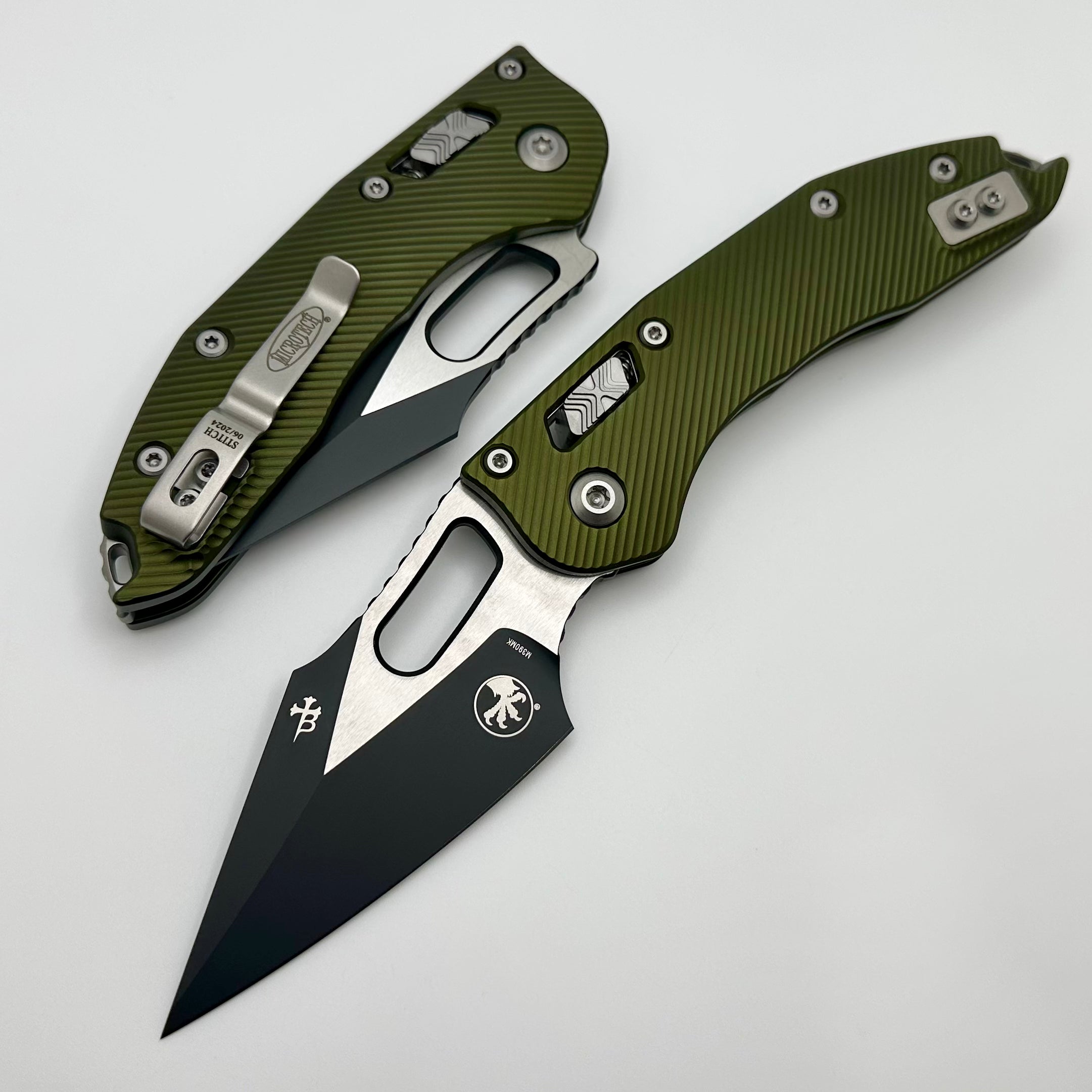 Microtech Knives Manual Stitch RAM LOK Fluted Aluminum OD Green Standa