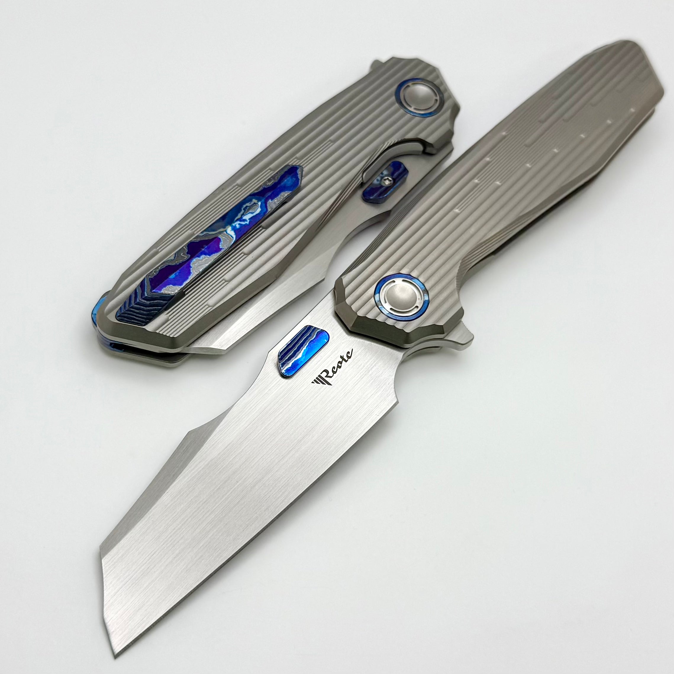 Reate Knives Mantis Milled Titanium Handles w/ ZircuTi Accents & Hand