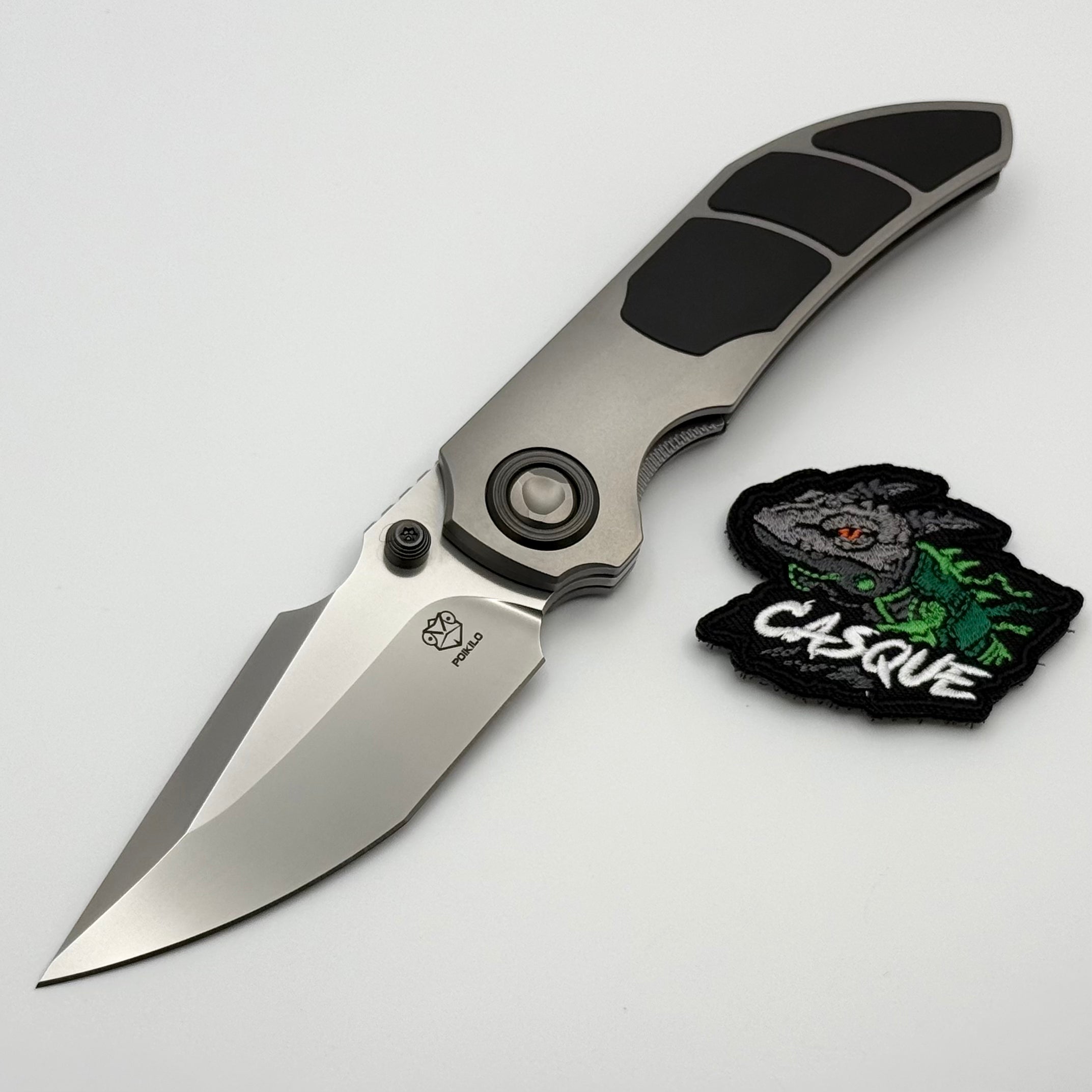 Poikilo Blade Christensen Knifeworks Casque Titanium Handles w/ 3 Piec