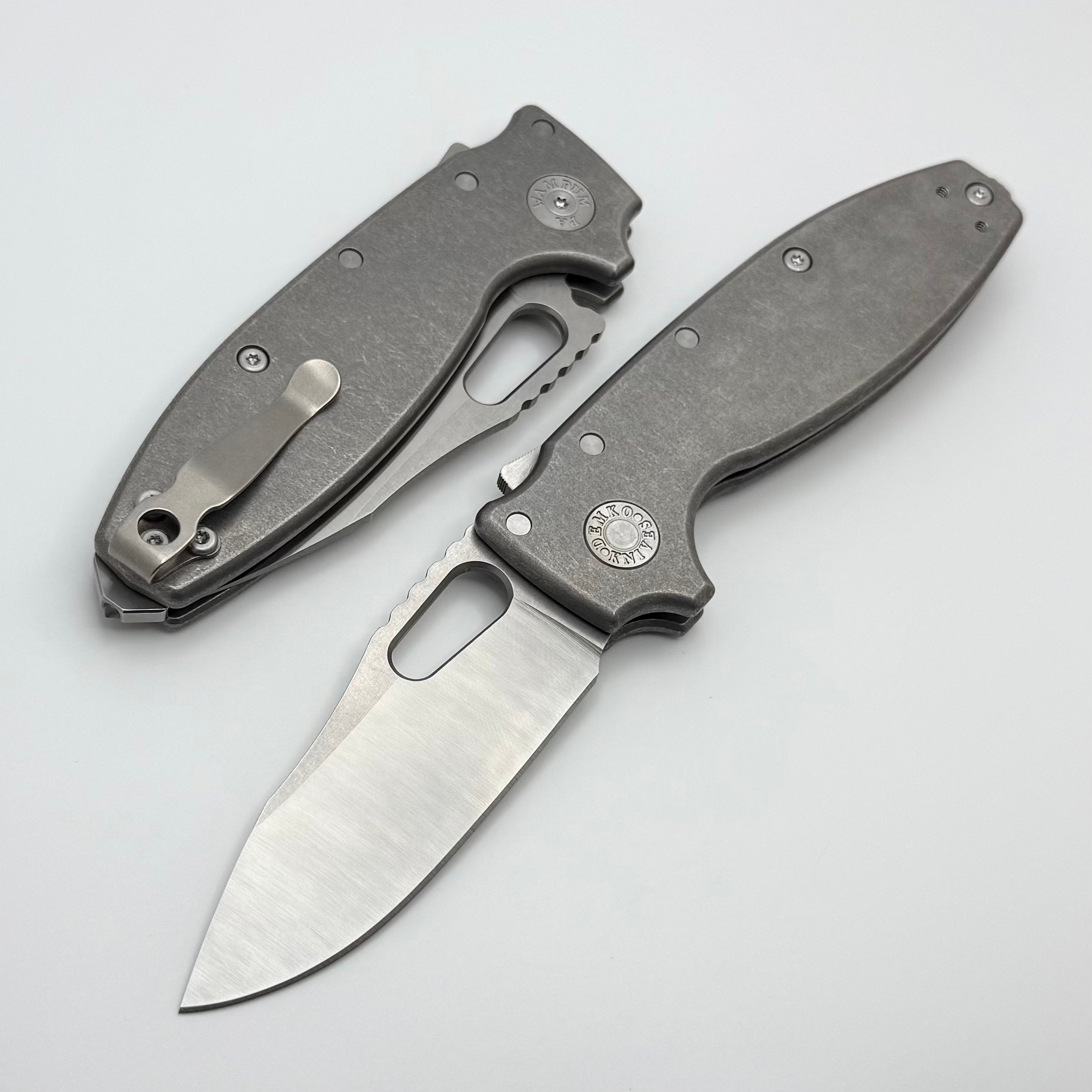Demko Knives Shark-A-Tac Smooth Titanium Handles w/ Spike Breaker & Tw
