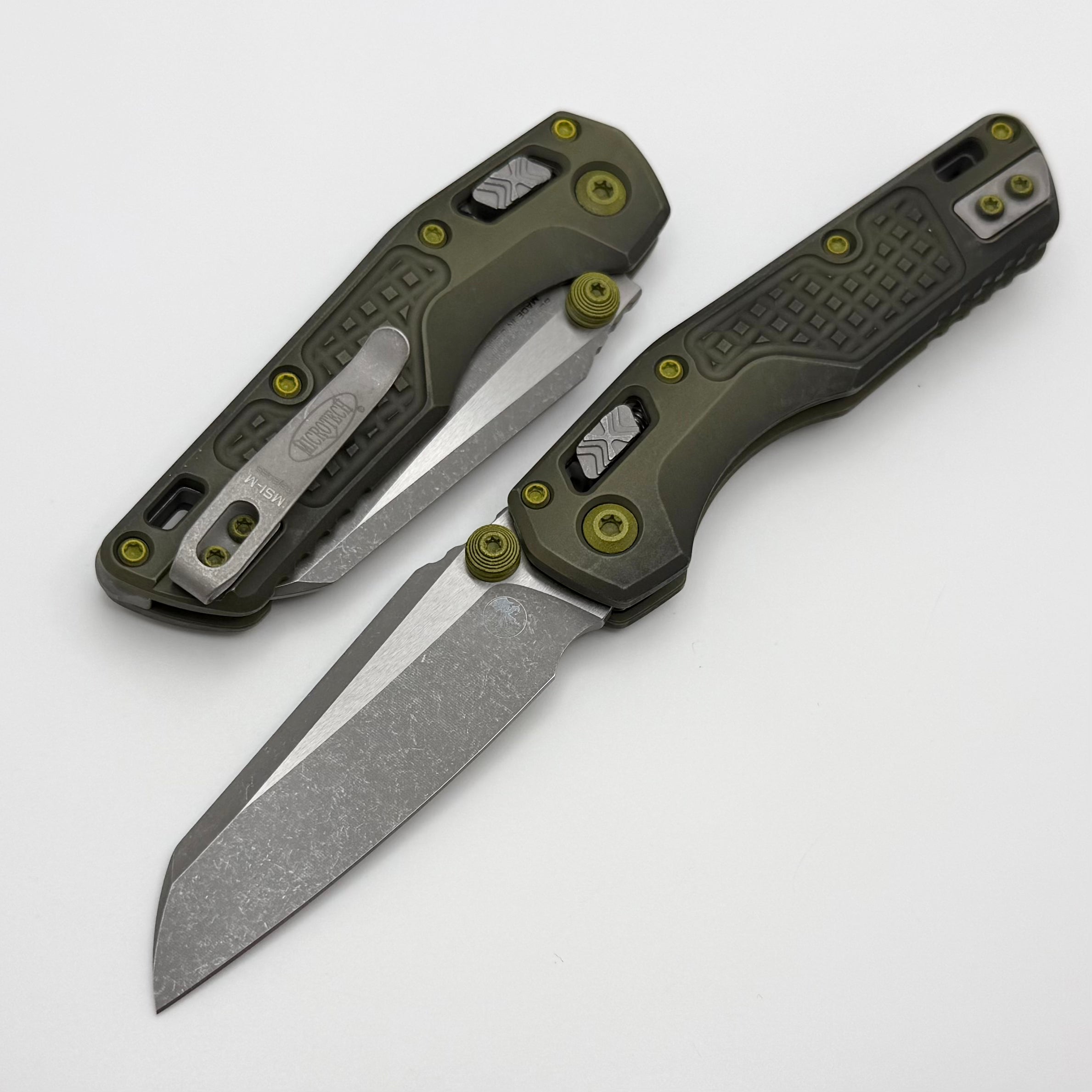 Microtech MSI RAM LOK Mini Distressed Grenade Green Frag Aluminum Hand