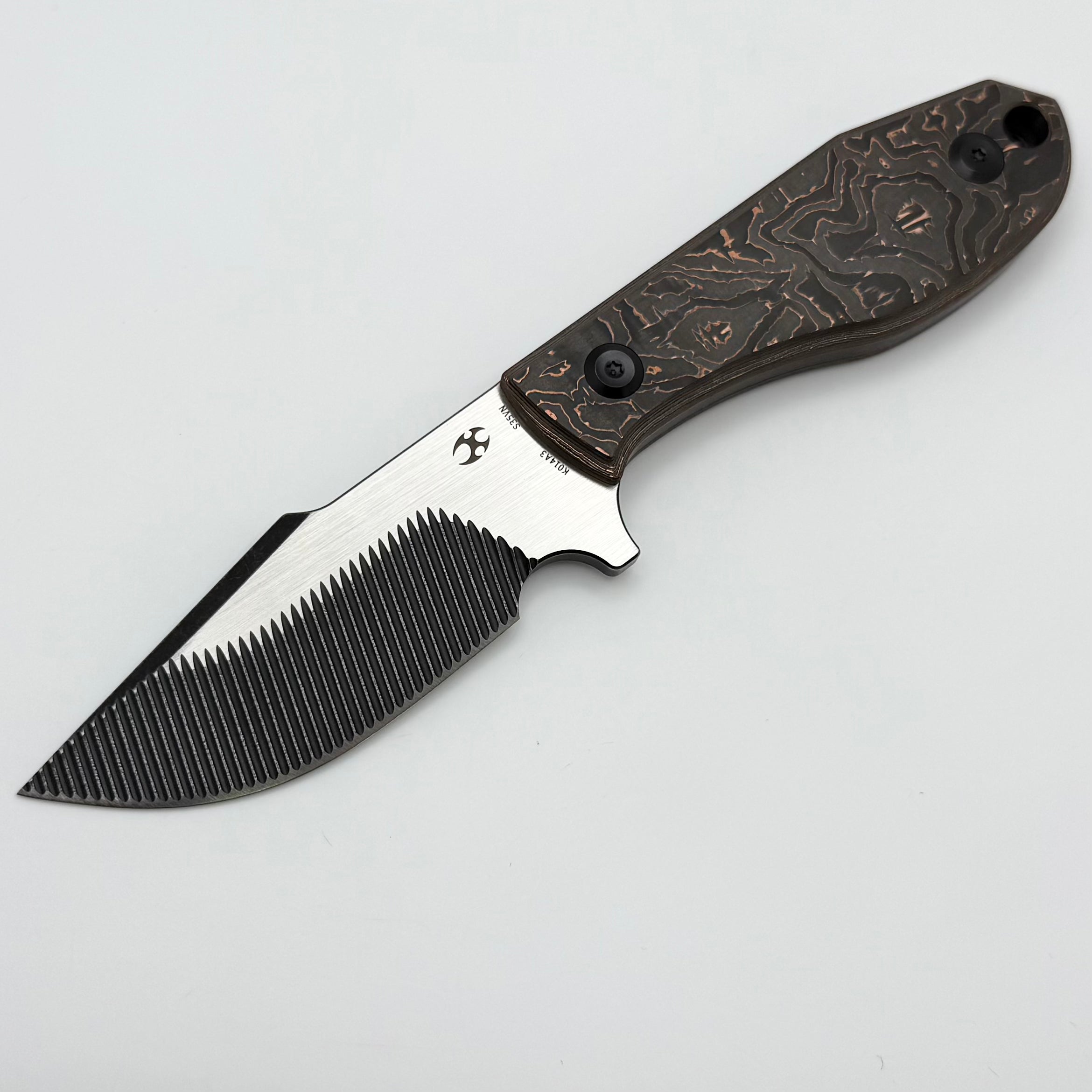 Kansept Knives Tiny Dancer Blackwash Machine Satin w/ Copper Carbon Fi