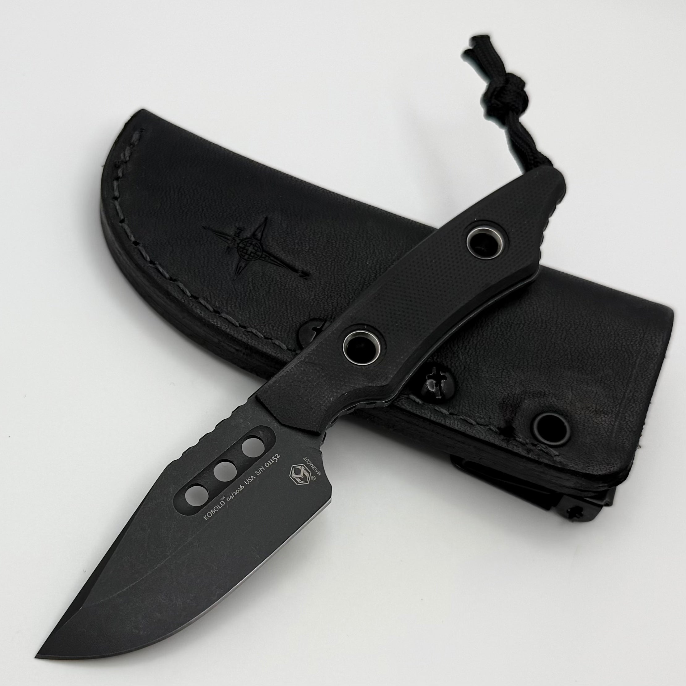 Heretic Kobold Black G-10 Handles w/ Battleworn Black Bowie MagnaCut F