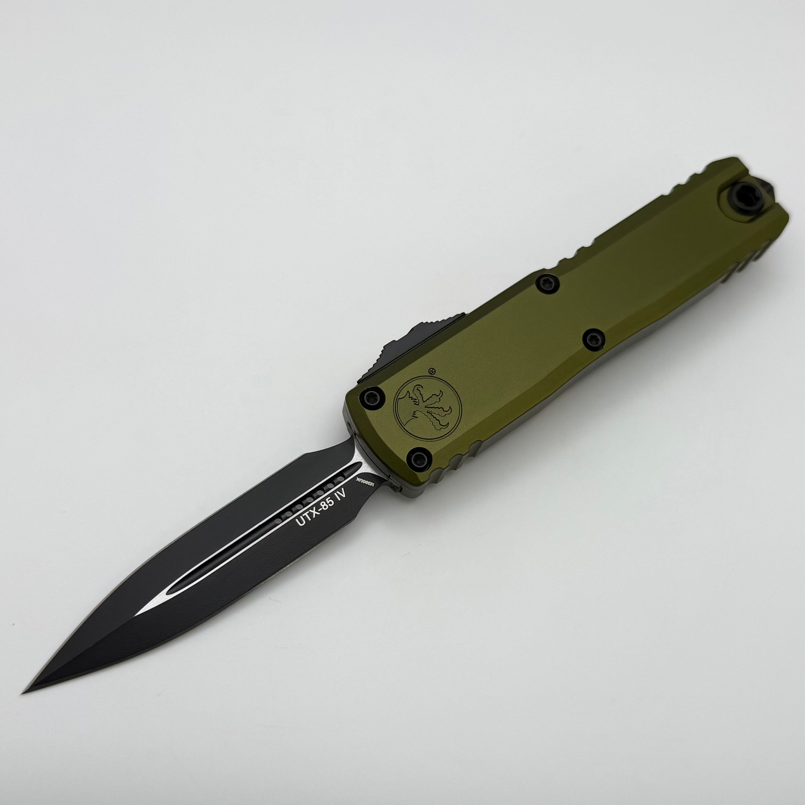 Microtech UTX-85 Gen IV w/ OD Green Handle & Black D/E M390MK 12324-1O
