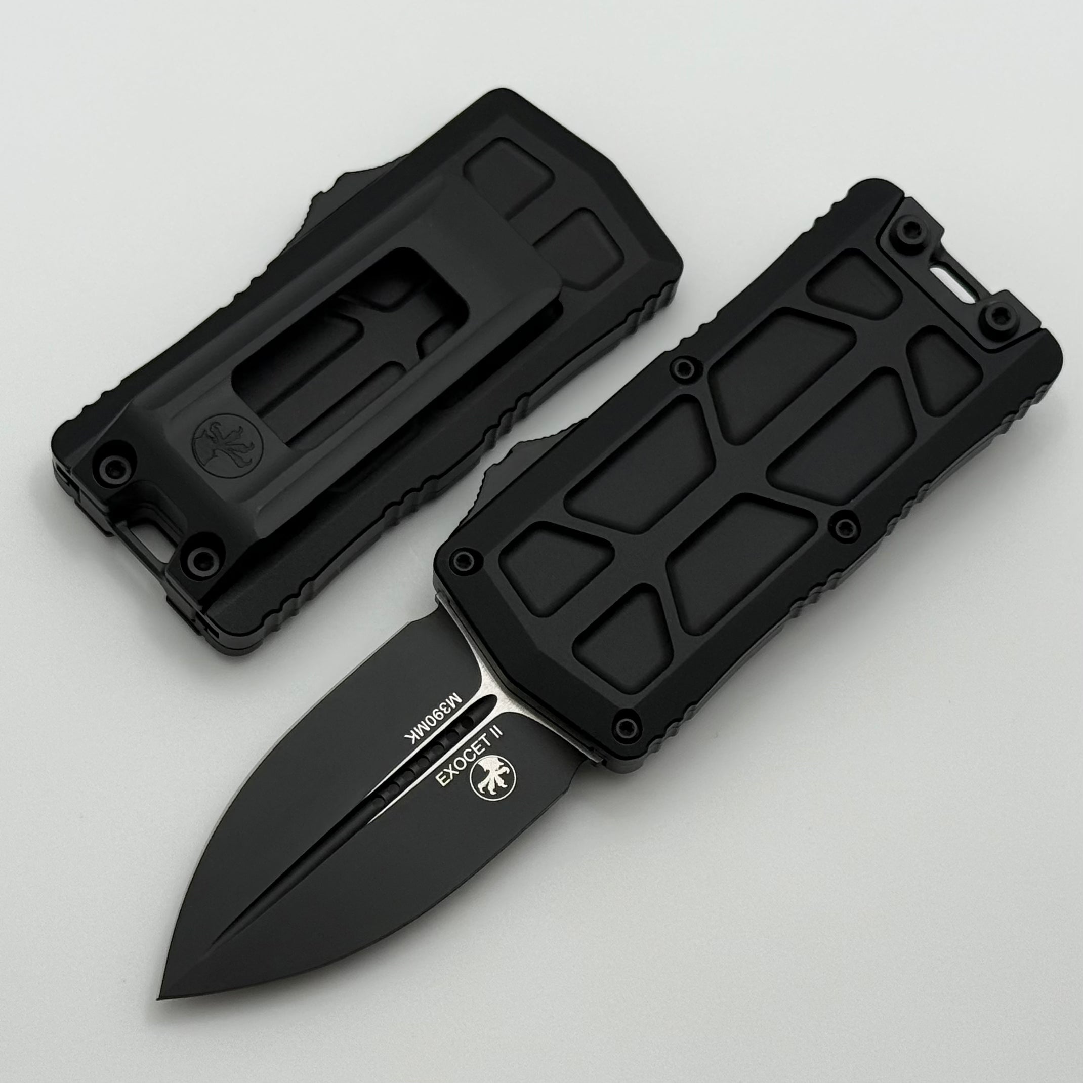 Microtech Exocet II w/ Black Aluminum Handle & Black Tactical M390MK D