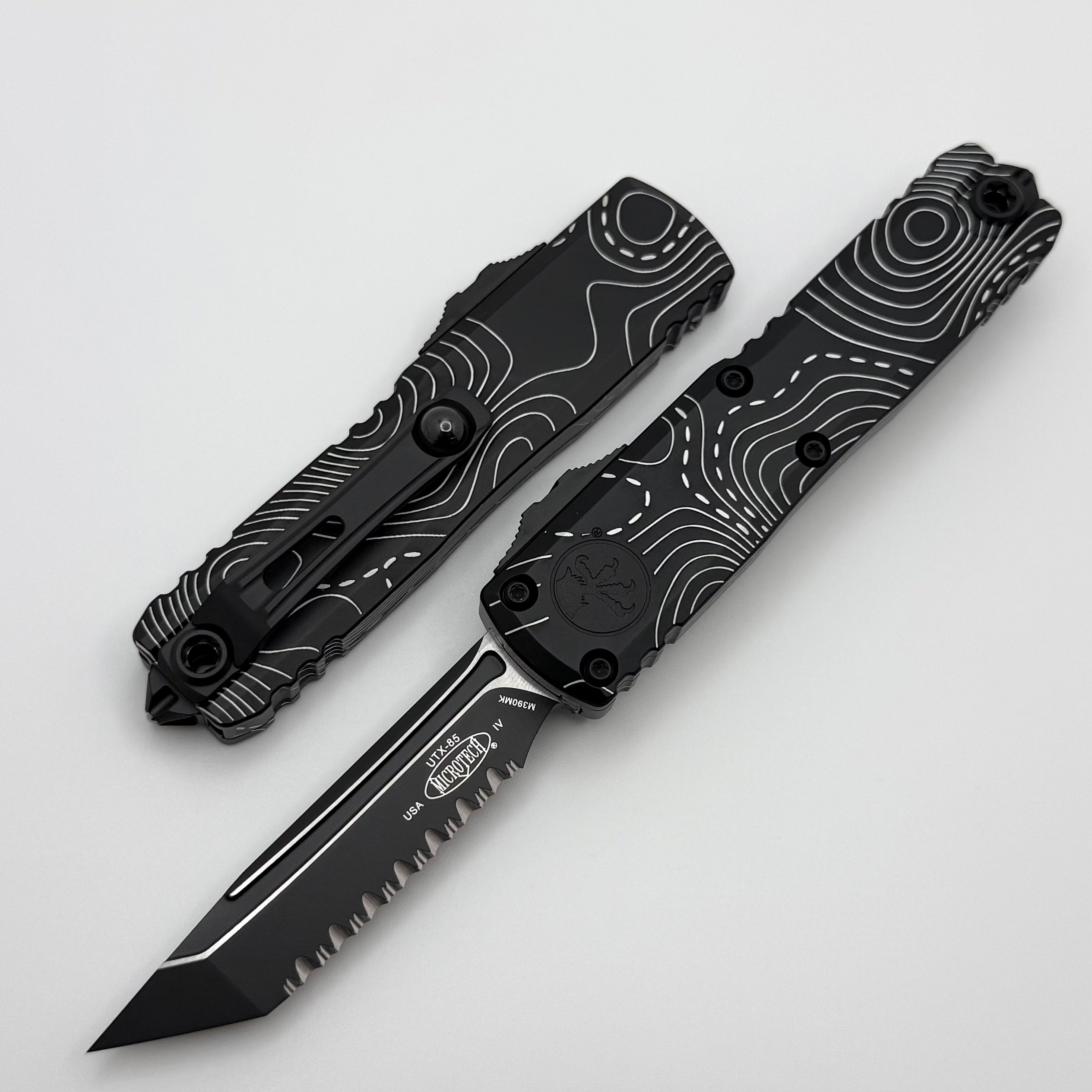 【みっつんは様】用ULTIMUS黒/ナチュラル 硬式84cm890ｇ Microtech UTX-85 Gen IV w/ Black Topographic Handle & Black Full Serra