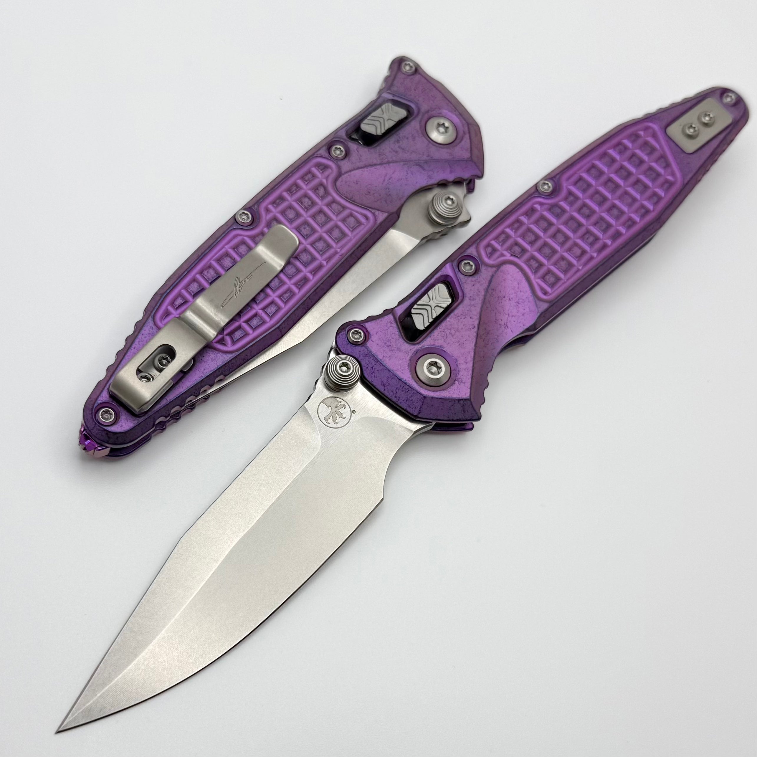 Marfione Select Microtech Socom Ram-Lok Purple Haze Titanium Frag Hand