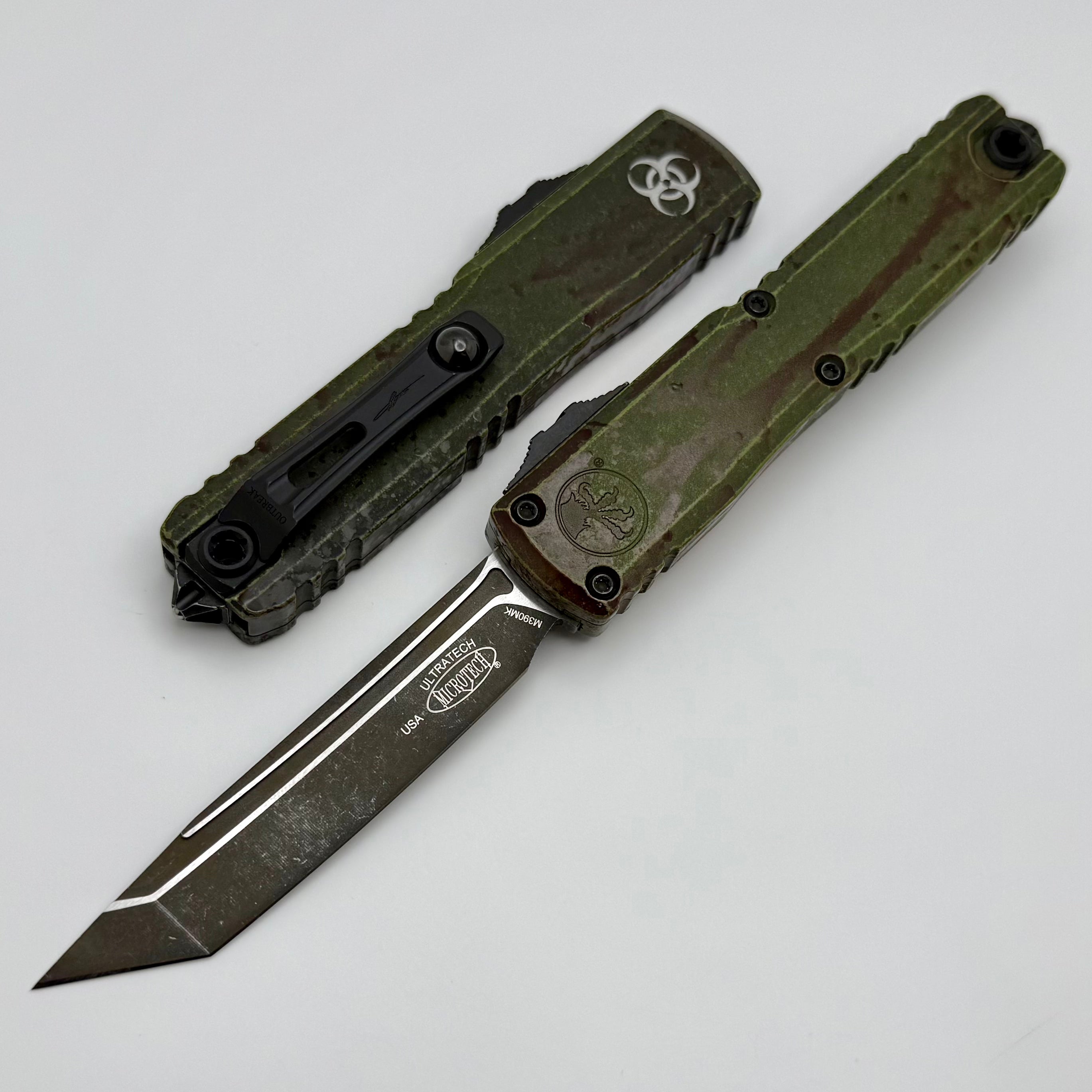 Microtech Ultratech ZBP Outbreak Tanto Deep Engraved