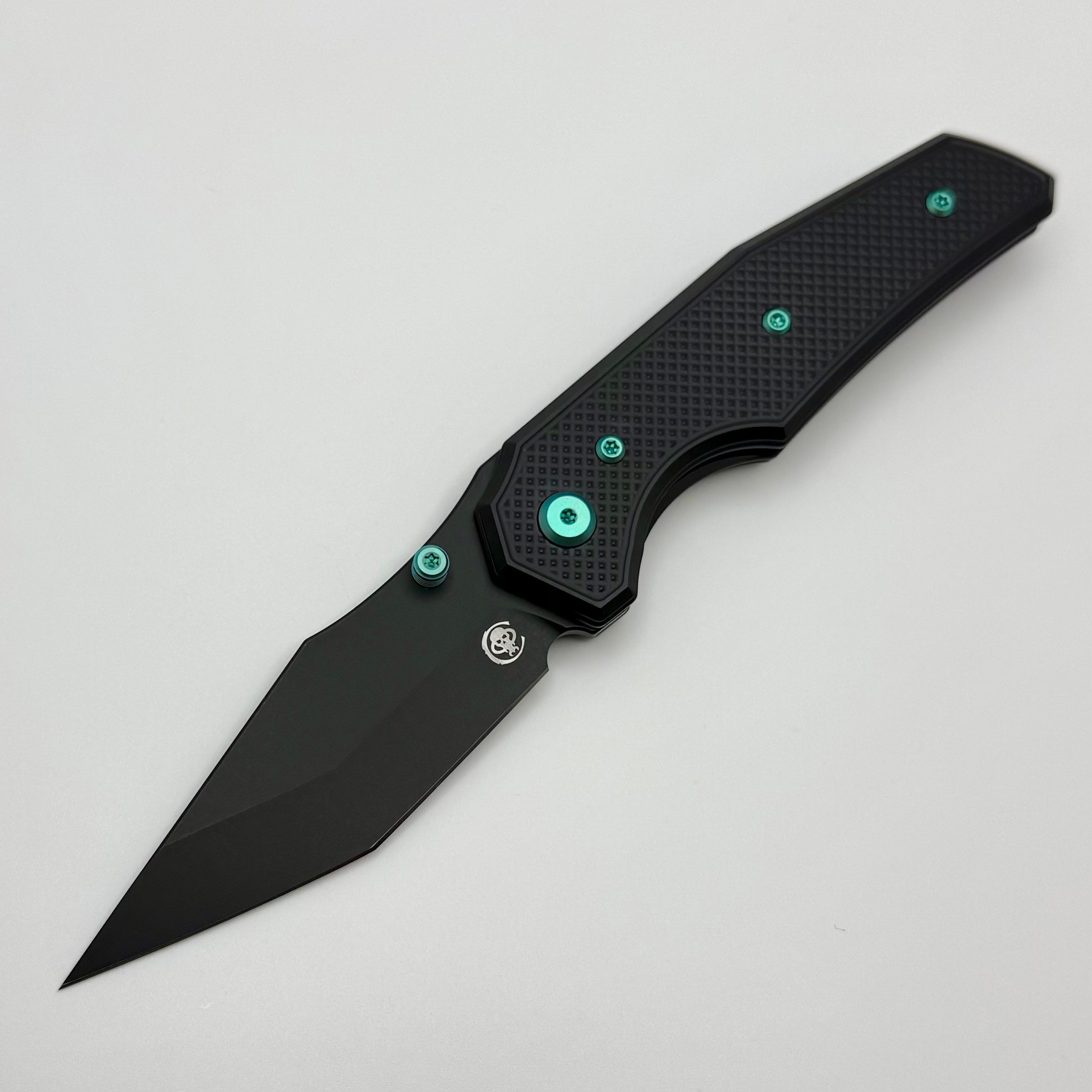 ゆぅリクエスト品： City Melee Mach!! Chaves Knives Jake McCoy The Omega Street Black Knurled Aluminum Handl
