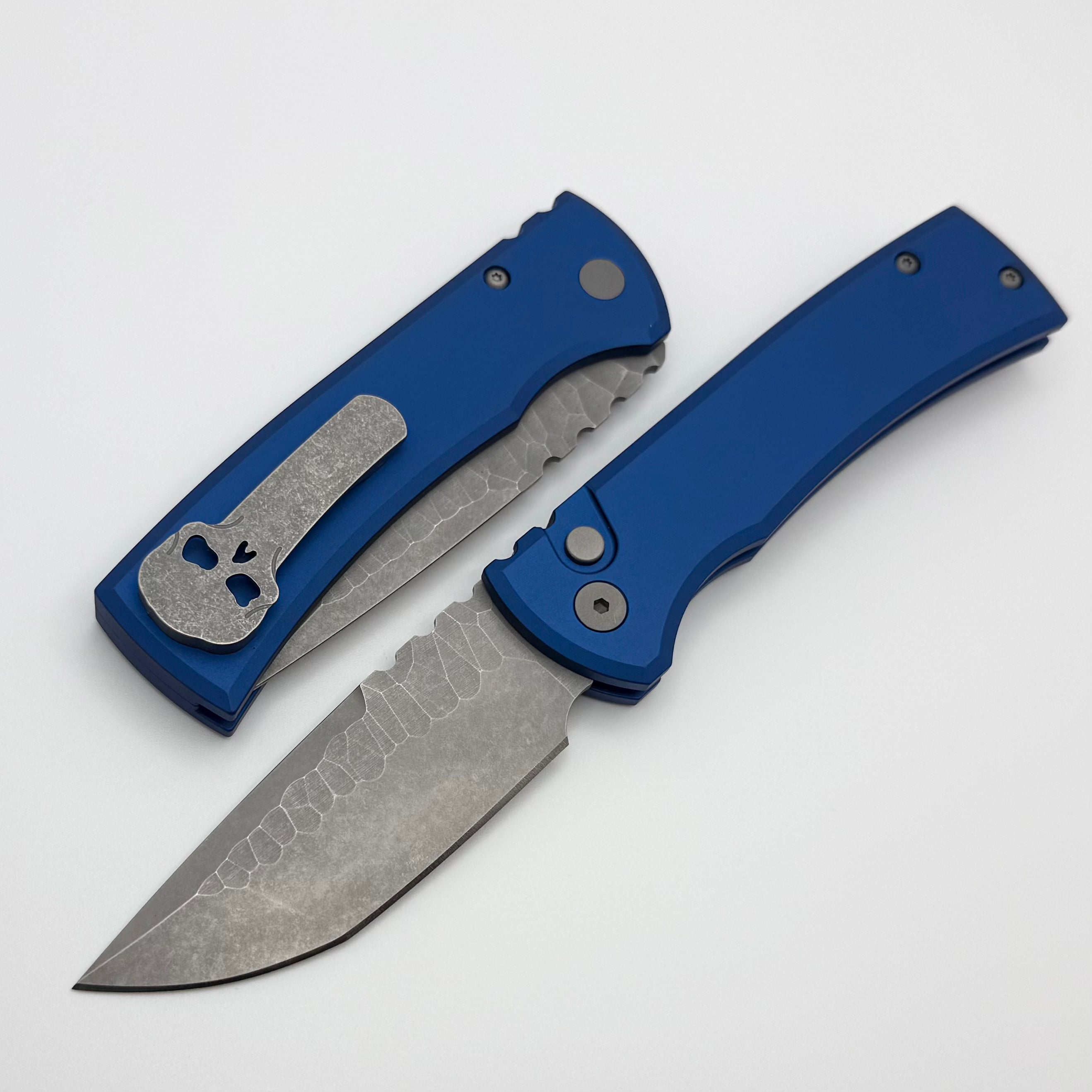 Chaves Pro-Tech Redencion 229 Auto w/ Blue Handle & Rocked Tanto S35VN